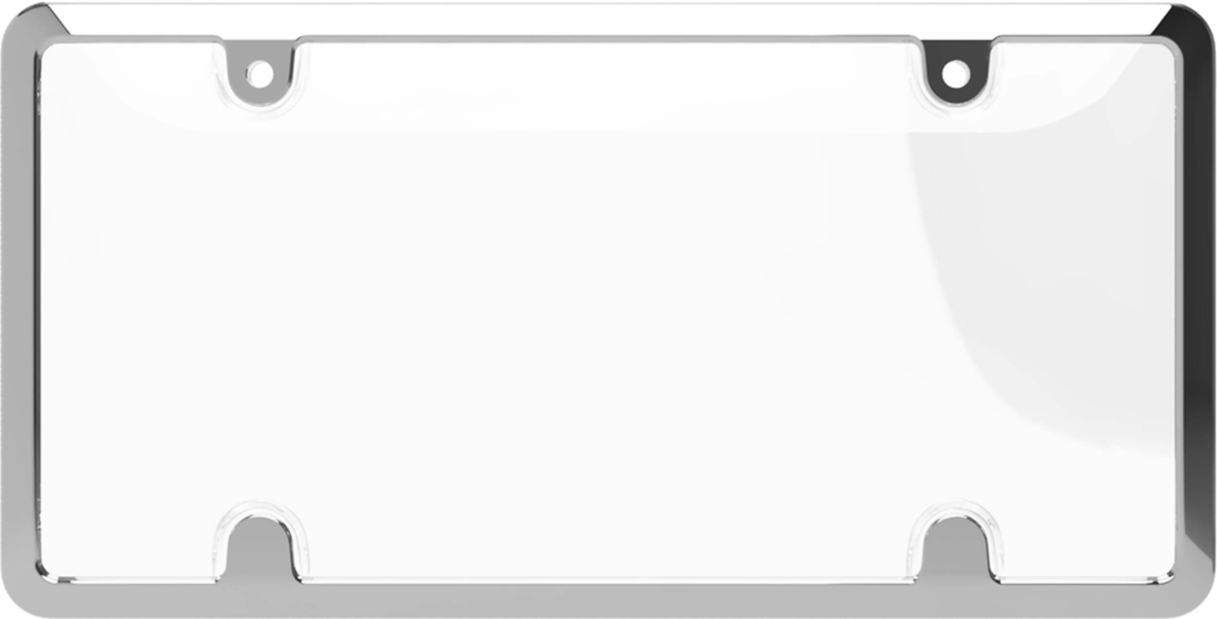 Cruiser Chrome Tuf Metal License Plate Frame with Clear Shield Front_Flat
