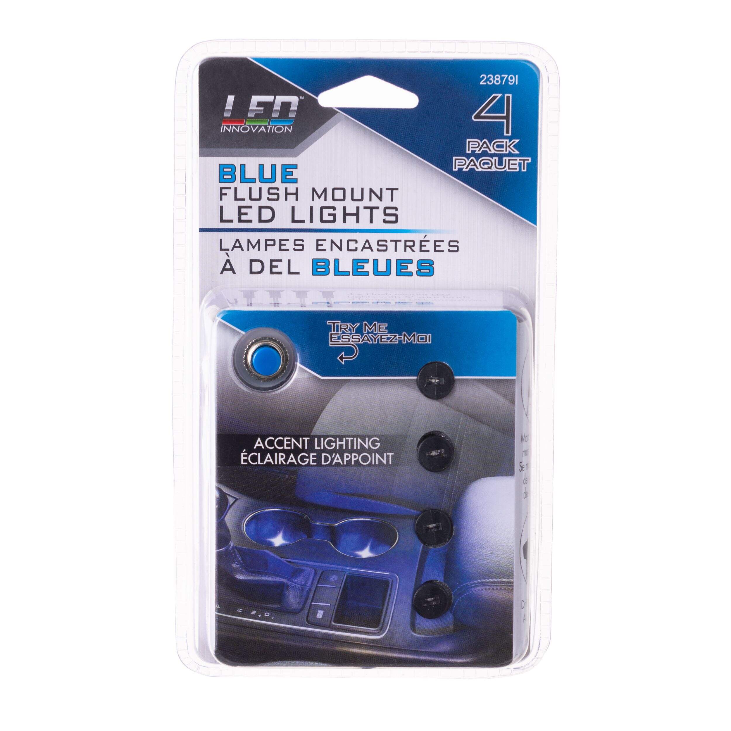 Custom Accessories LED Innovations Micro Dash Light, Blue, 4-pc Front_Flat