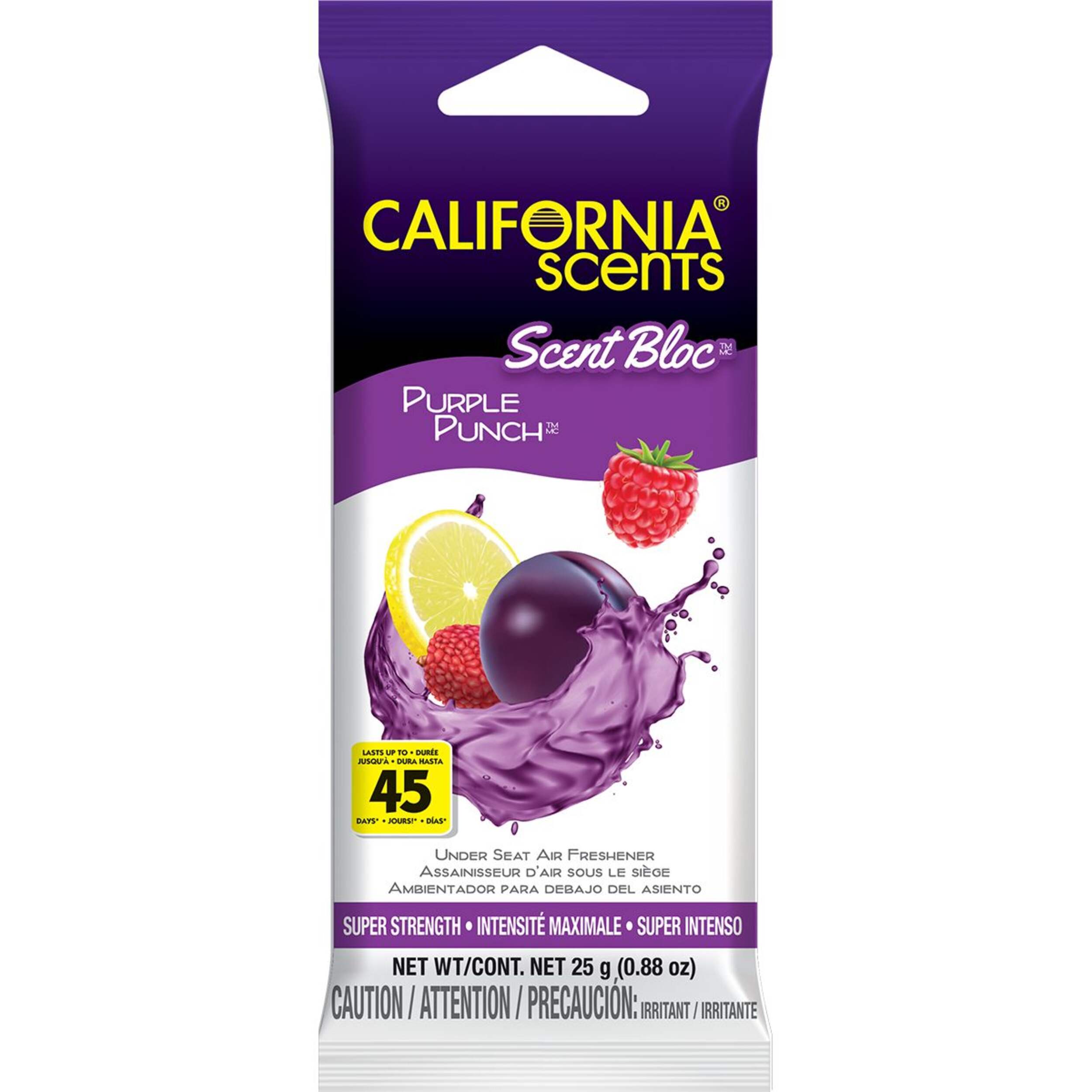 California Scents Scent Block Purple Punch Under Seat Air Freshener Front_Flat