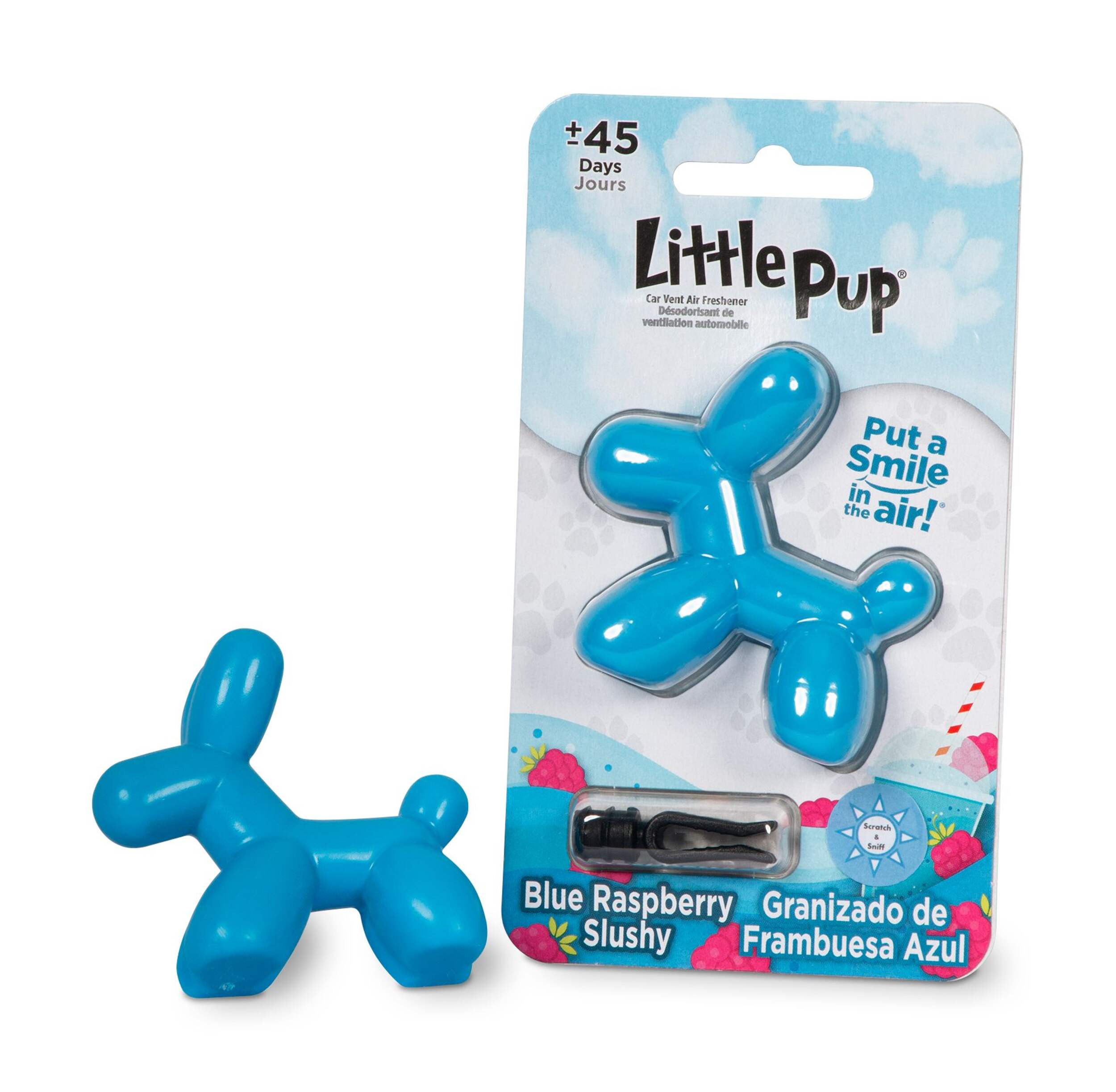 Little Pup Blue Raspberry Car Vent Air Freshener Front_Flat
