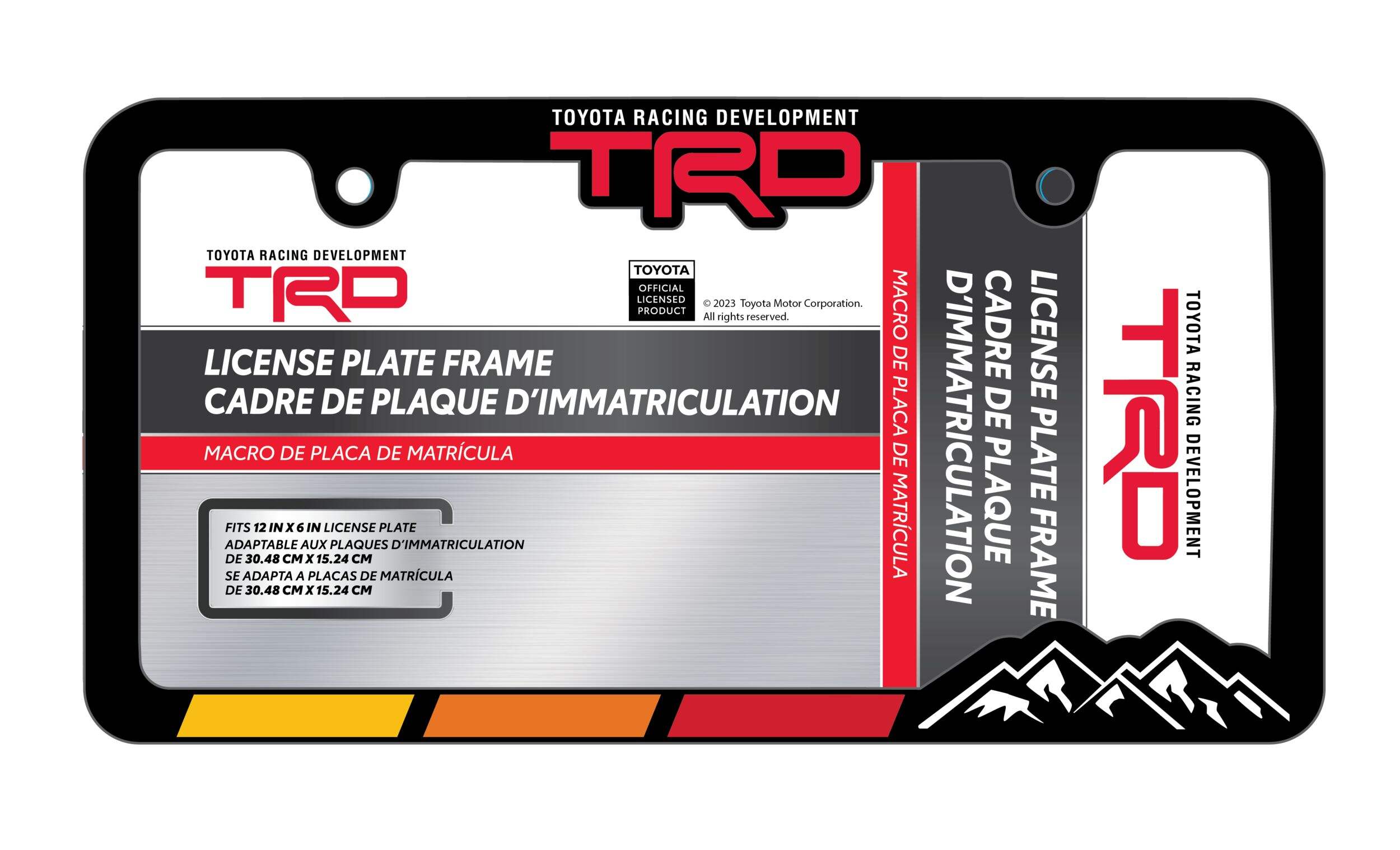Cadre de plaque d'immatriculation Chroma Toyota Racing, noir Front_Flat