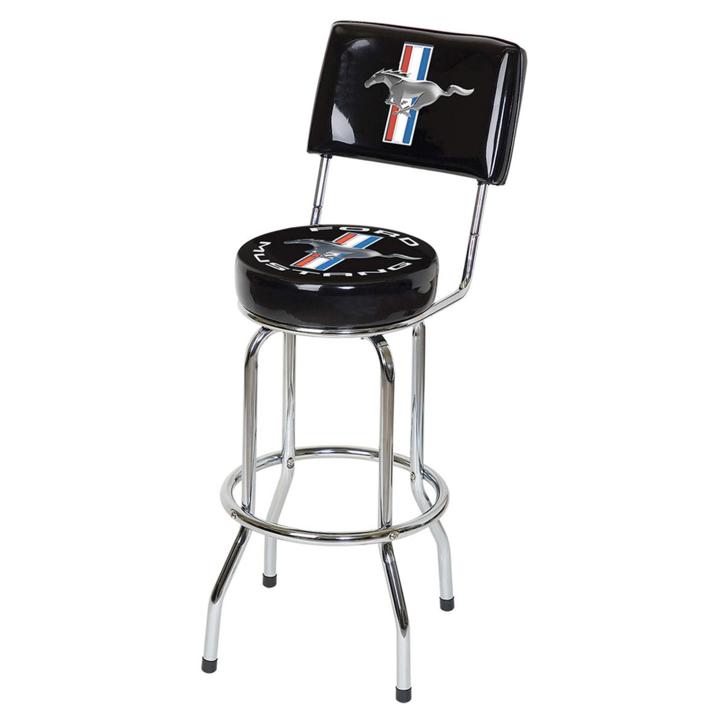 Mustang Swivel Bar Stool with Backrest Front_Angled_Left