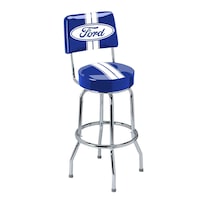 Tabouret de bar pivotant Ford avec dossier Front_Angled_Right