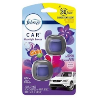 Febreze Car Air Freshener Vent Clip Gain Moonlight Breeze Scent, 2 mL, 2 Count Front_Flat