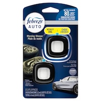 Febreze AUTO Air Freshener Vent Clip Morning Shower Scent, 2.2 mL, Pack of 2 Front_Flat