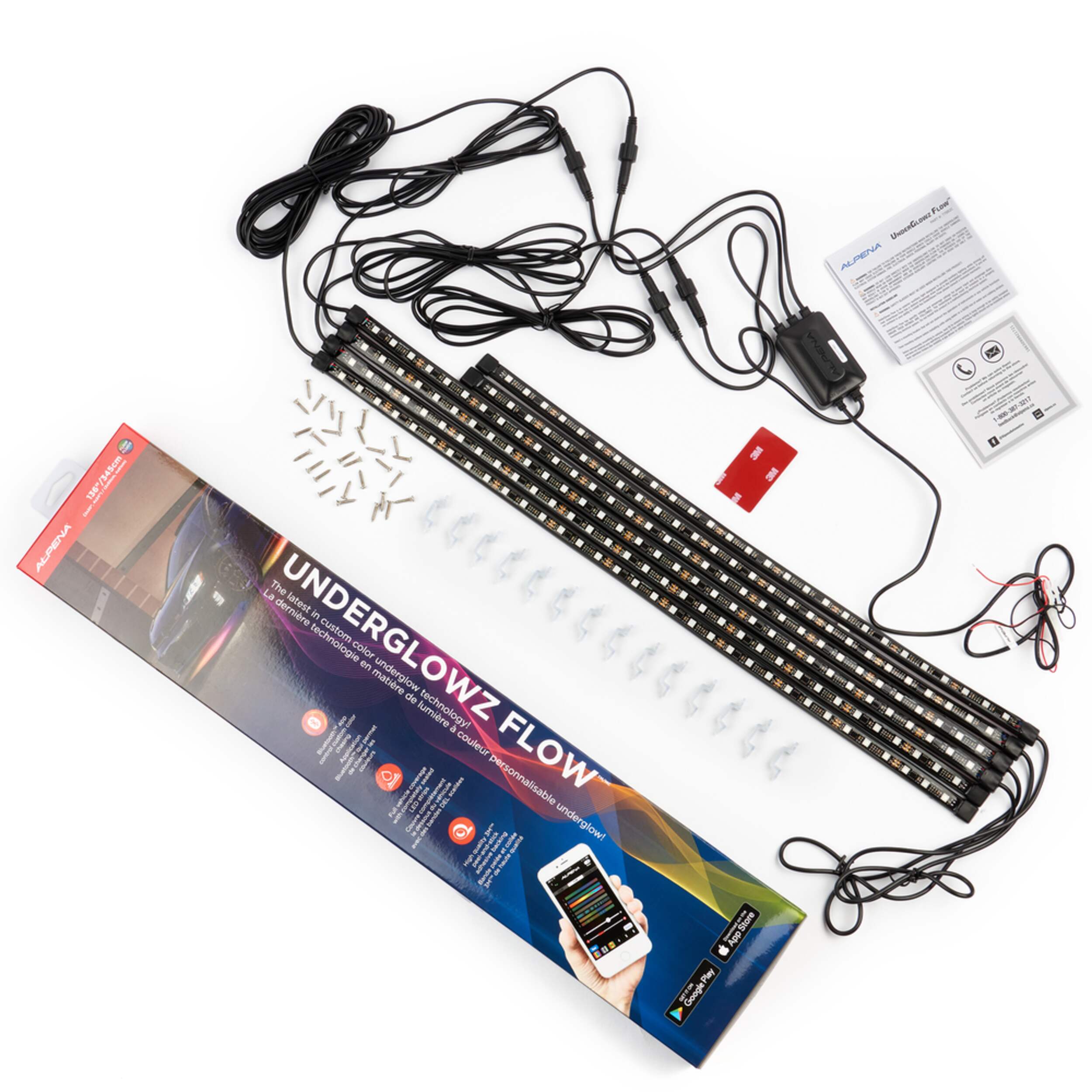 Alpena UnderGlowz RGB 12V LED Bluetooth AppControlled Light Strip Kit