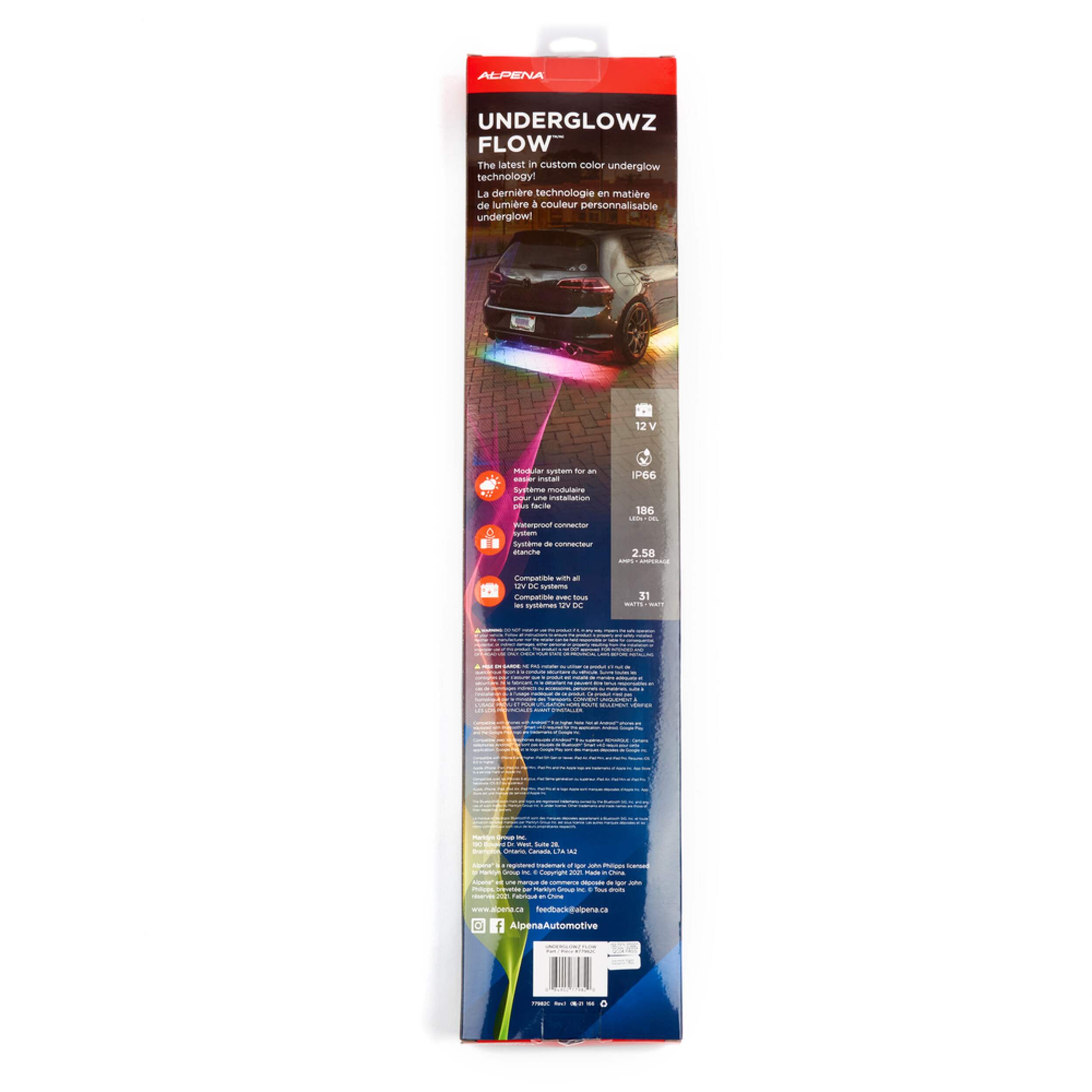 Alpena UnderGlowz RGB 12V LED Bluetooth AppControlled Light Strip Kit
