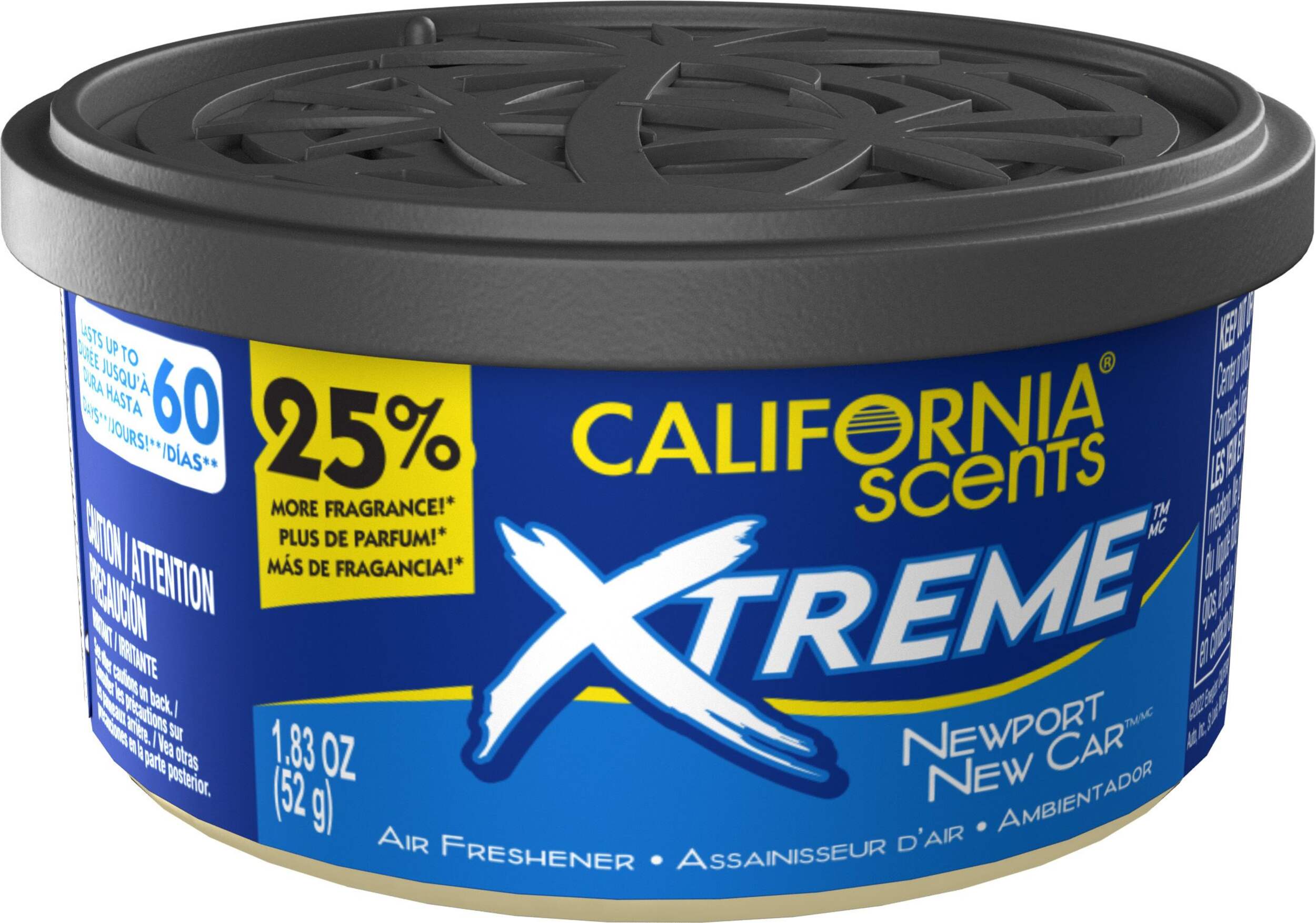 California Scents Xtreme Can Air Freshener, Newport New Car Front_Elevated