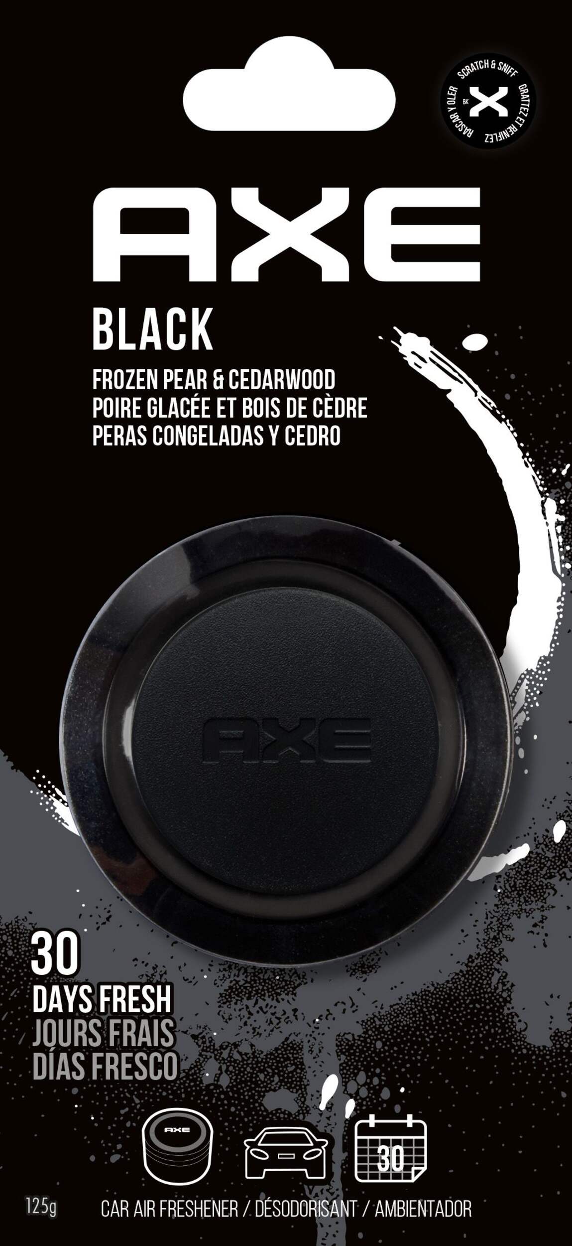 AXE Black Gel Can Car Air Freshener, Frozen Pear & Cedarwood, 1-pk Front_Flat