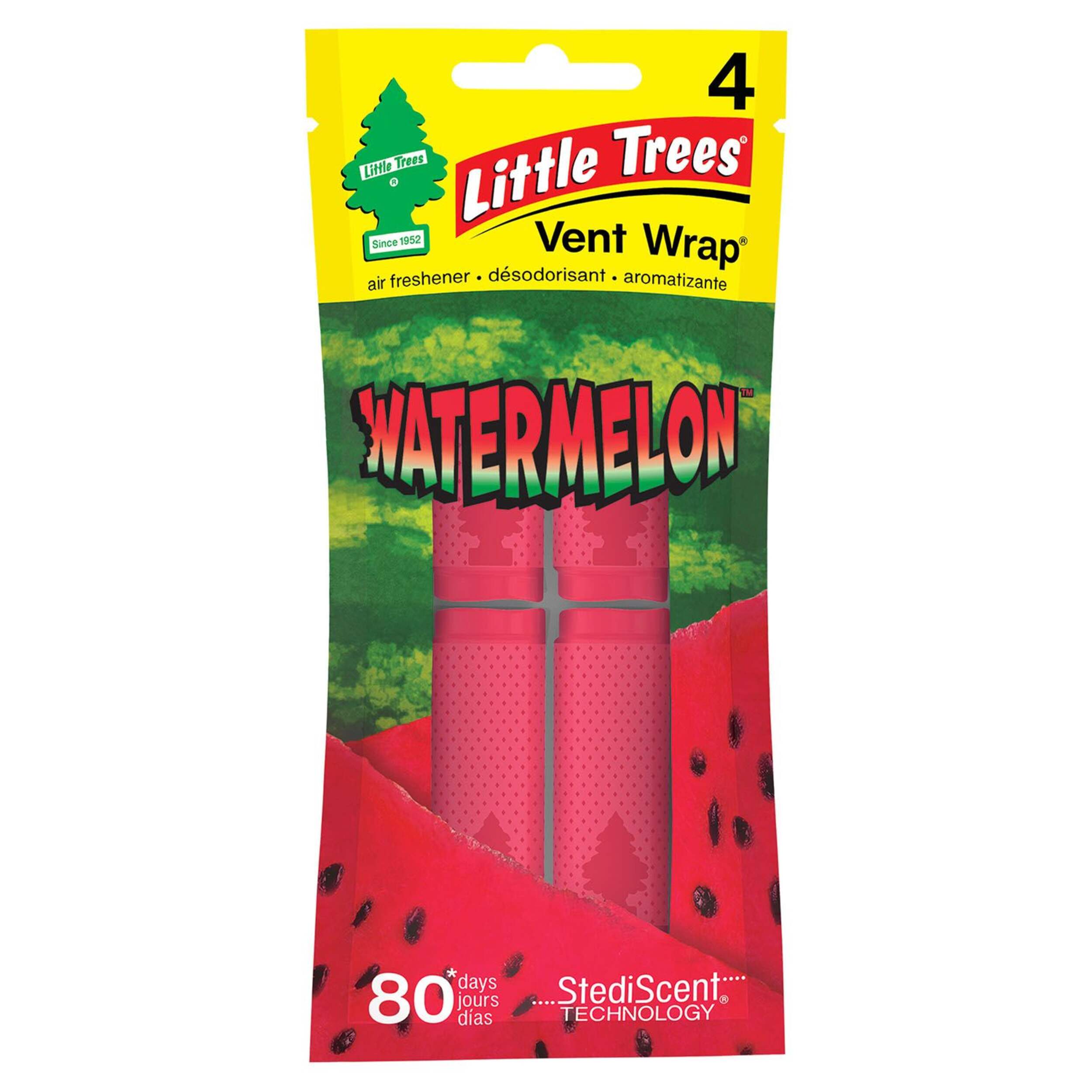 Little Trees Vent Wrap Air Freshener, Watermelon, 4-pk Front_Flat