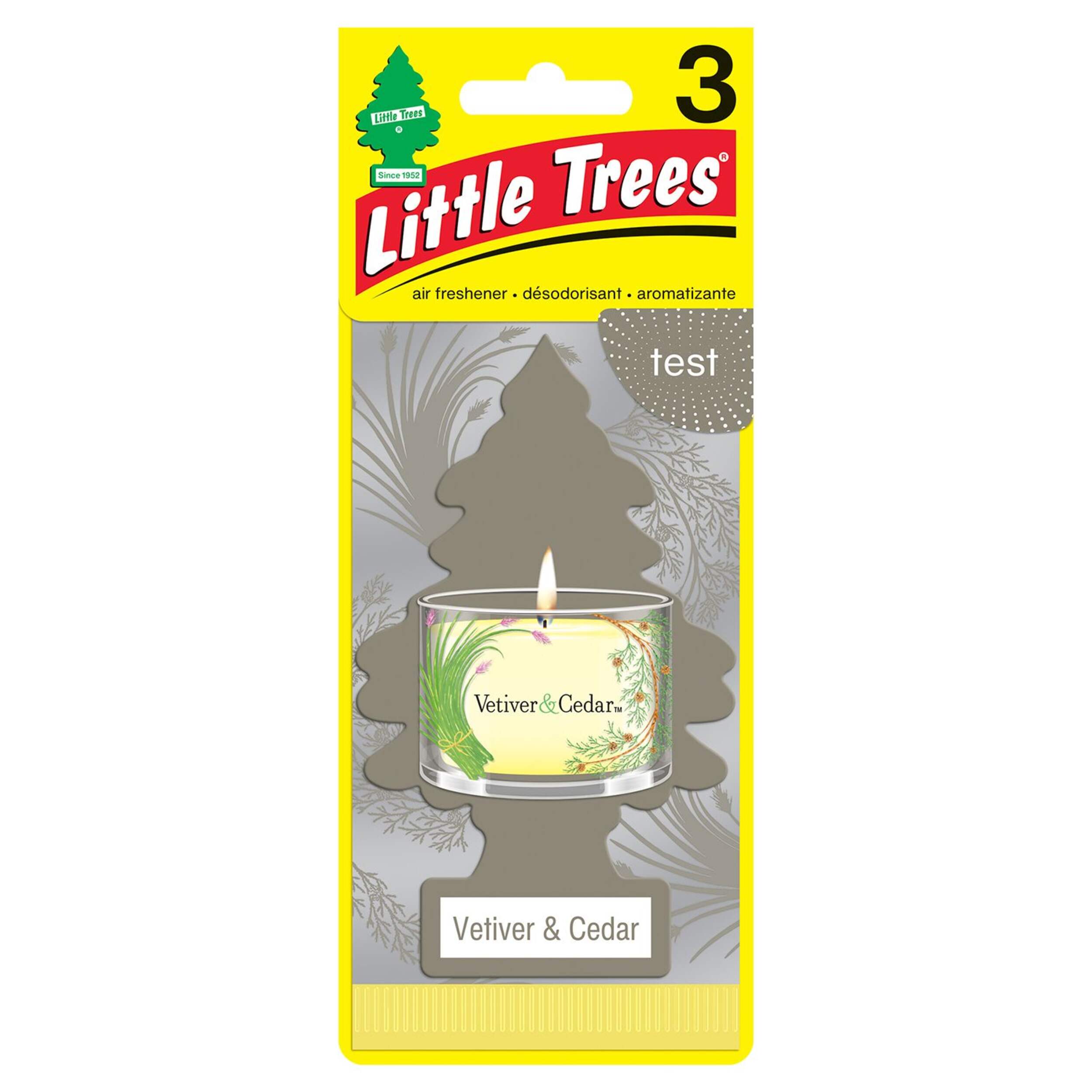 Little Trees Hanging Air Freshener, Vetiver & Cedar, 3-pk Front_Flat