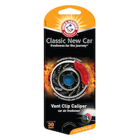 Arm & Hammer Gearhead Vent Clip Caliper Car Air Freshener, Classic New Car Front_Flat