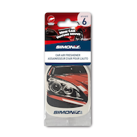 Simoniz Paper Hanging Air Freshener, New Car Scent, 6-pk Front_Flat