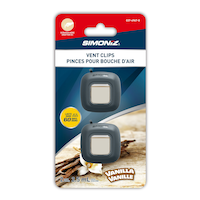 Simoniz Vent Clip Car Air Freshener, Vanilla Scent, 2-pk Front_Flat