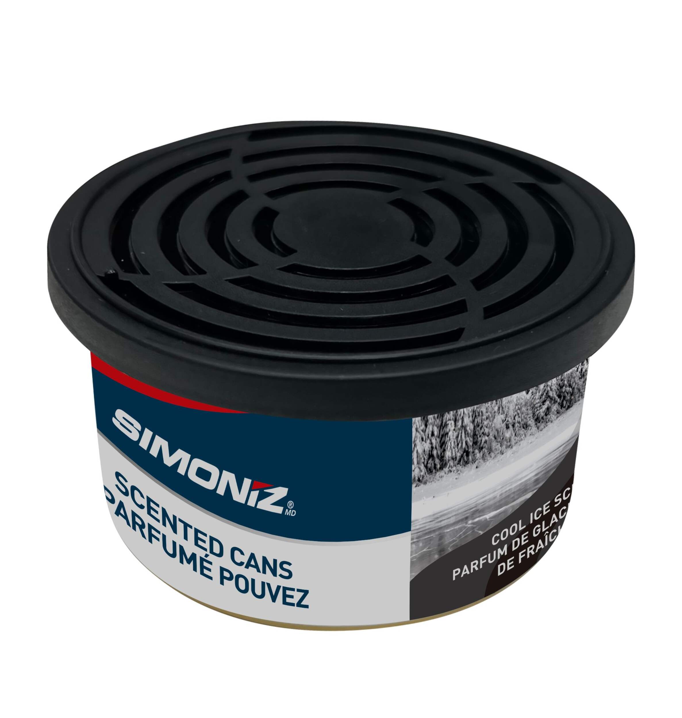 Simoniz Fiber Can Car Air Freshener, Cool Ice Scent, 1-pk Overhead_Plunge