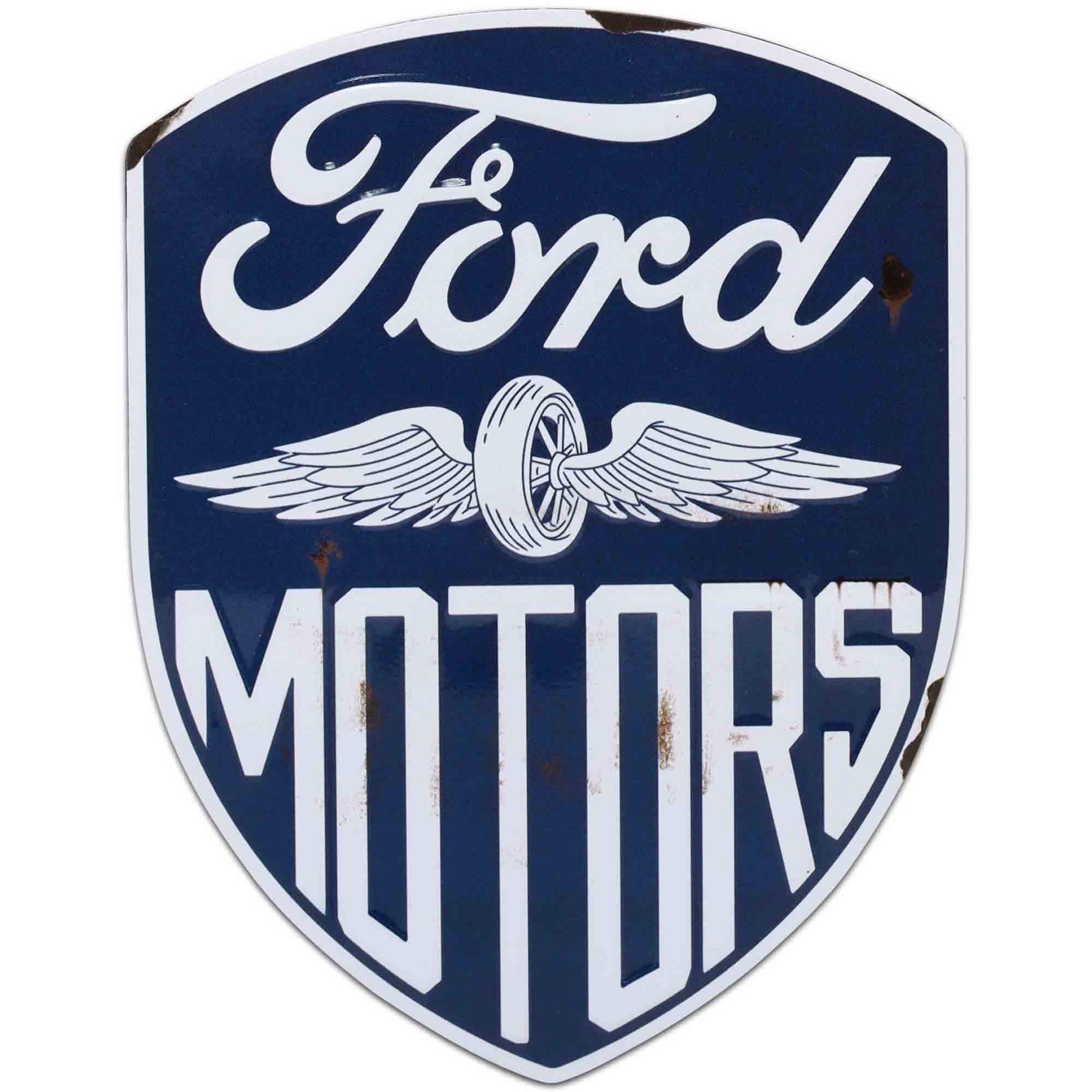 Ford Motors Embossed Metal Magnet Front_Flat