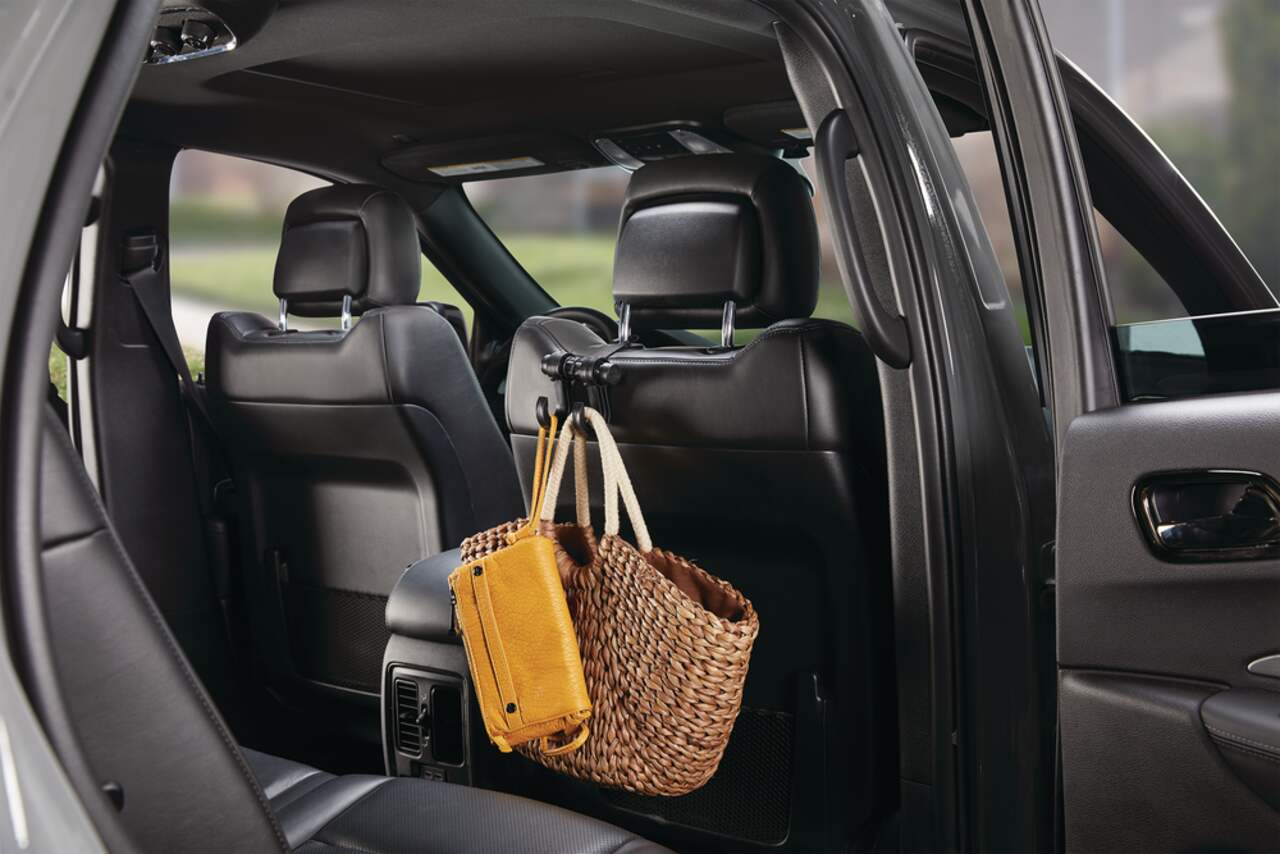 i-Smart 4 Pack Car Hooks, Car Headrest Hook, Purse Hook for Grocery Bag,  Vehicle Seat Back Hanger Hook, Holder with Lock - Black