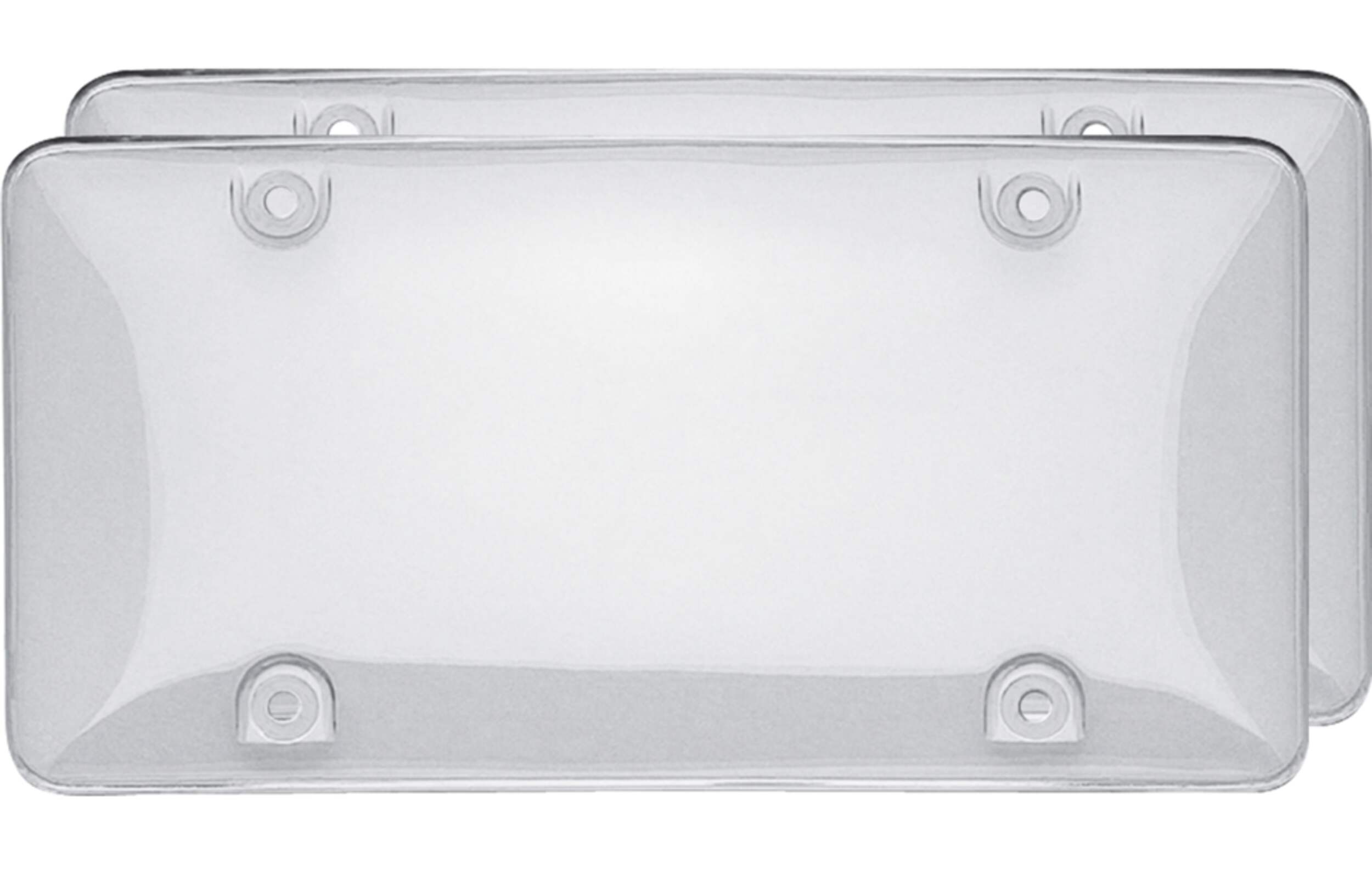Clear Bubble License Plate Shields, 2-pk Front_Flat