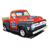 Ford Truck Metal Cut-Out Sign Front_Angled_Right