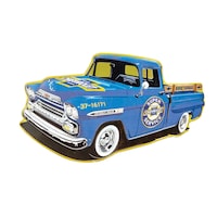 Chevy Truck Metal Cut-Out Sign Front_Angled_Left