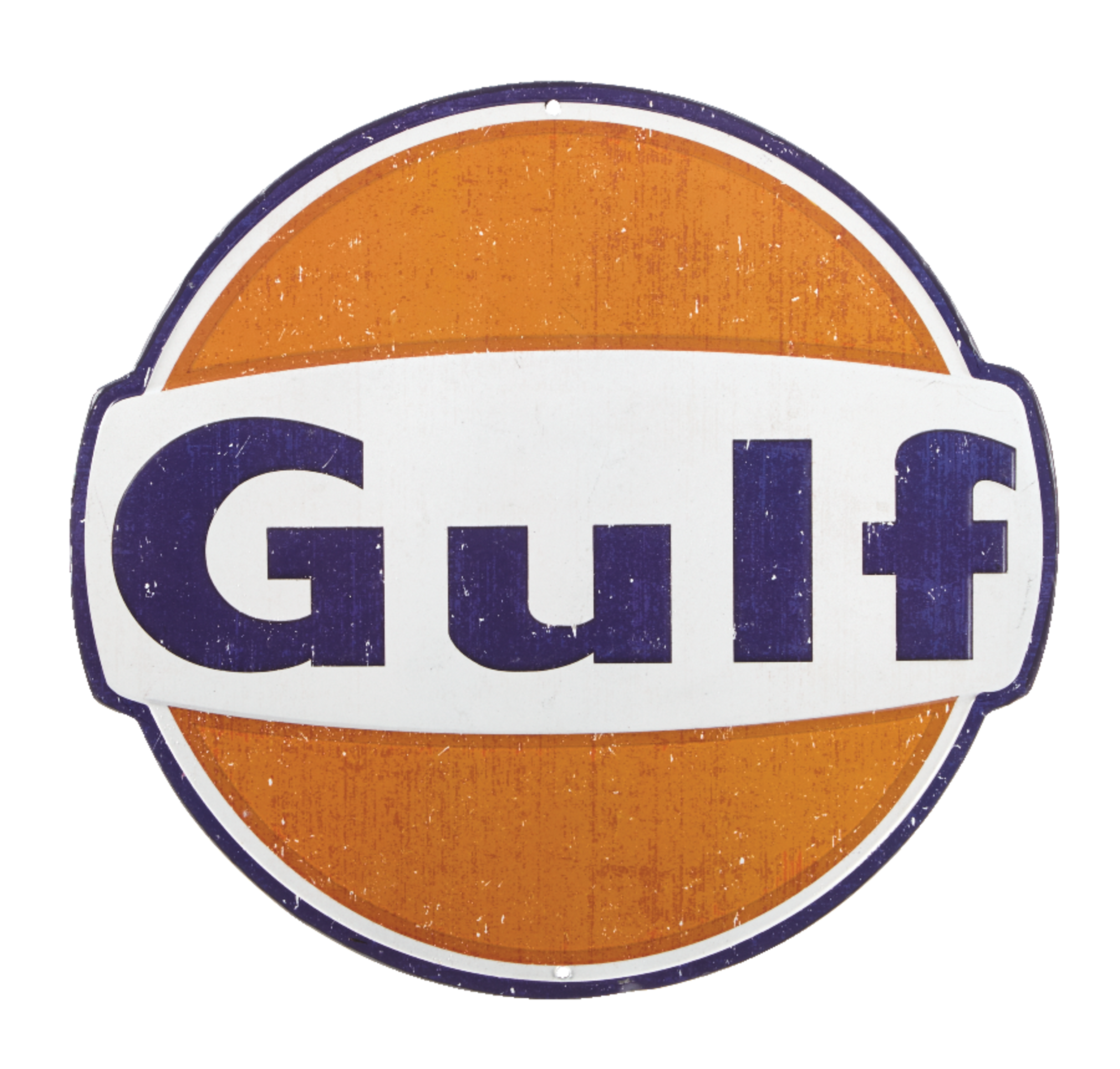 Plaque en métal Gulf ronde Front_Flat