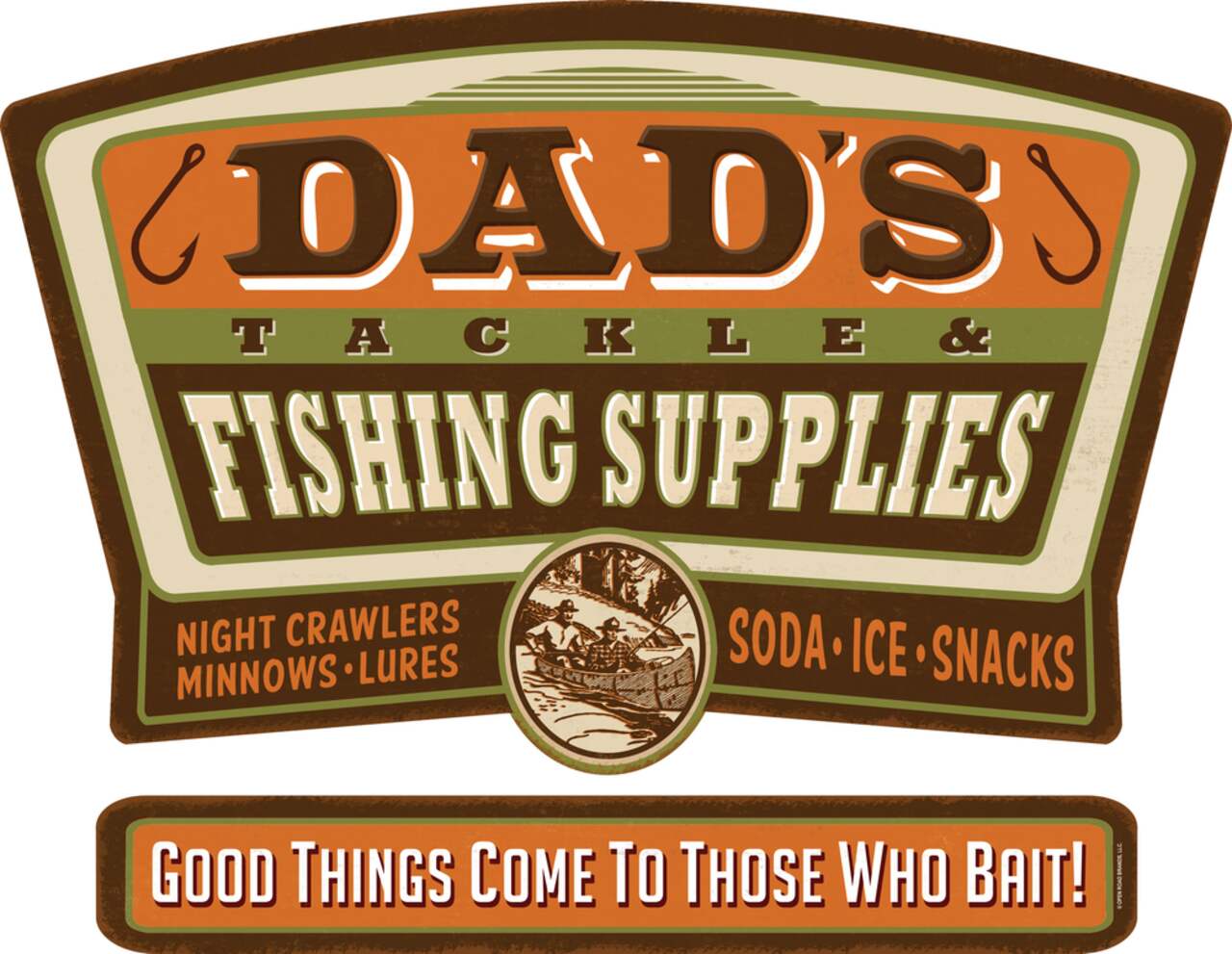 Dad's Fishing Supplies Tin Sign