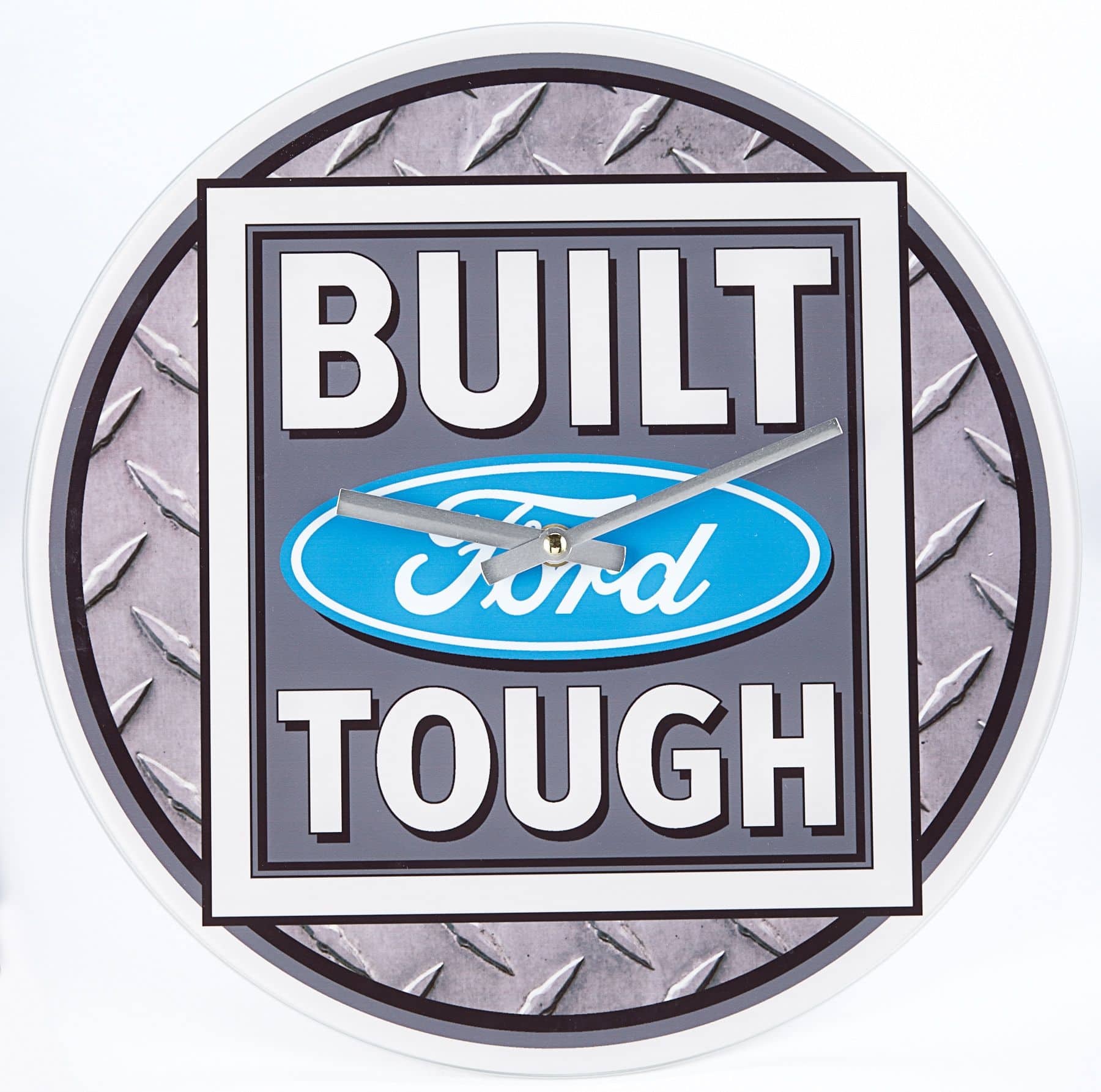 Built Ford Tough Glass Clock, 13.75-in