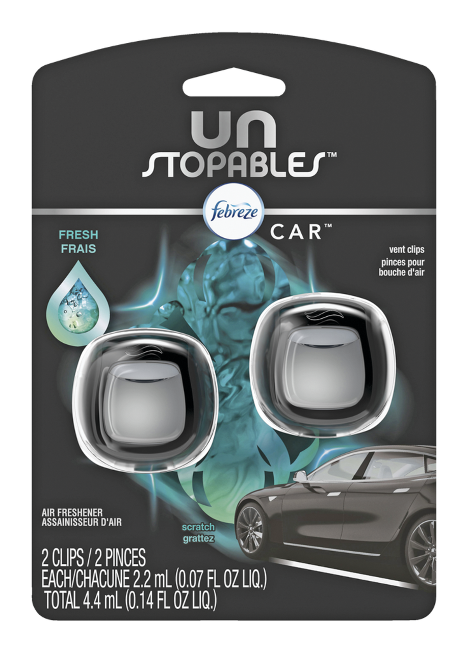 Febreze Unstopables Car Air Freshener Vent Clips, 2-pk