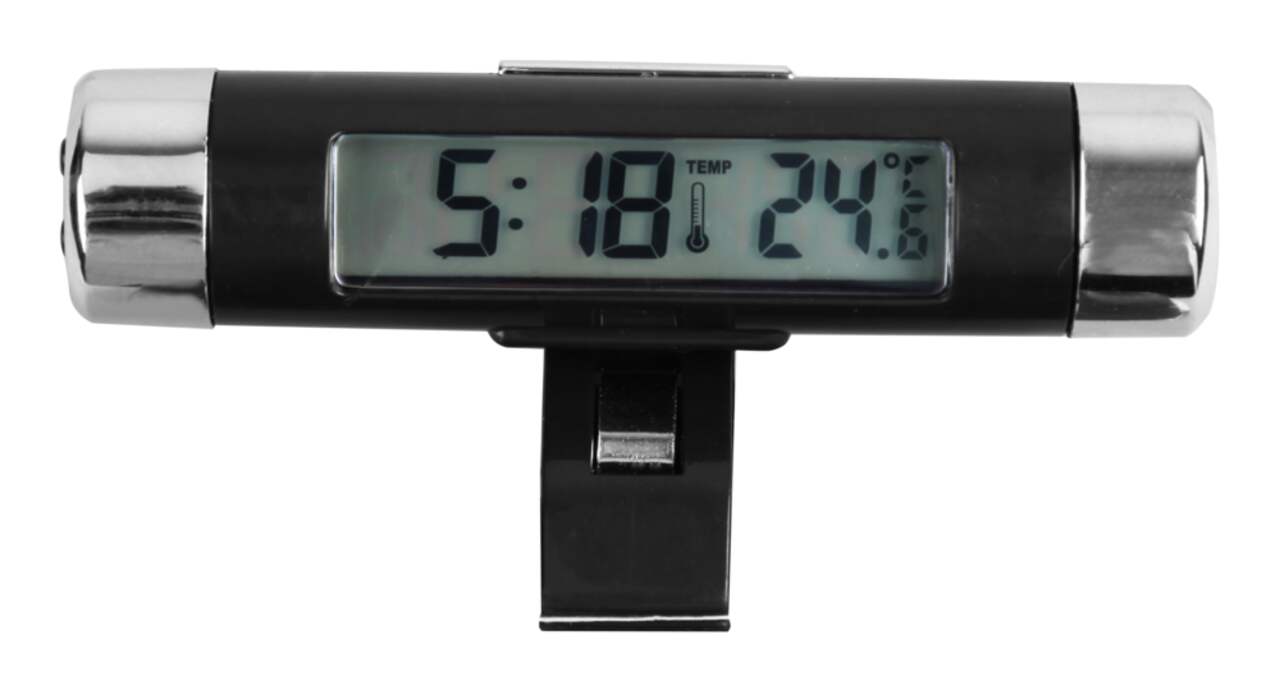 Horloge de voiture numérique 2 en 1 - thermomètre - horloge de