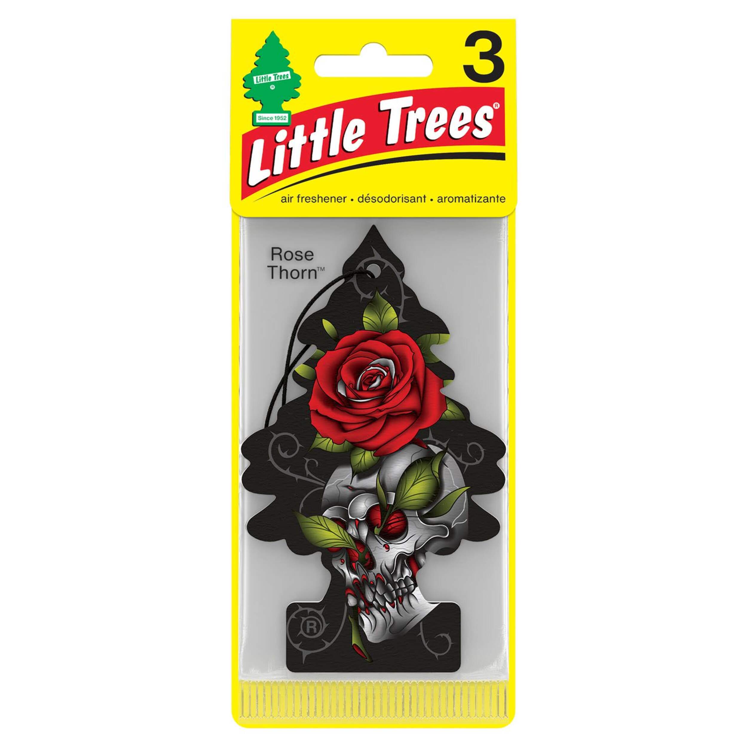 Little Trees Rose Thorn Hanging Air Freshener, 3-pk Front_Flat
