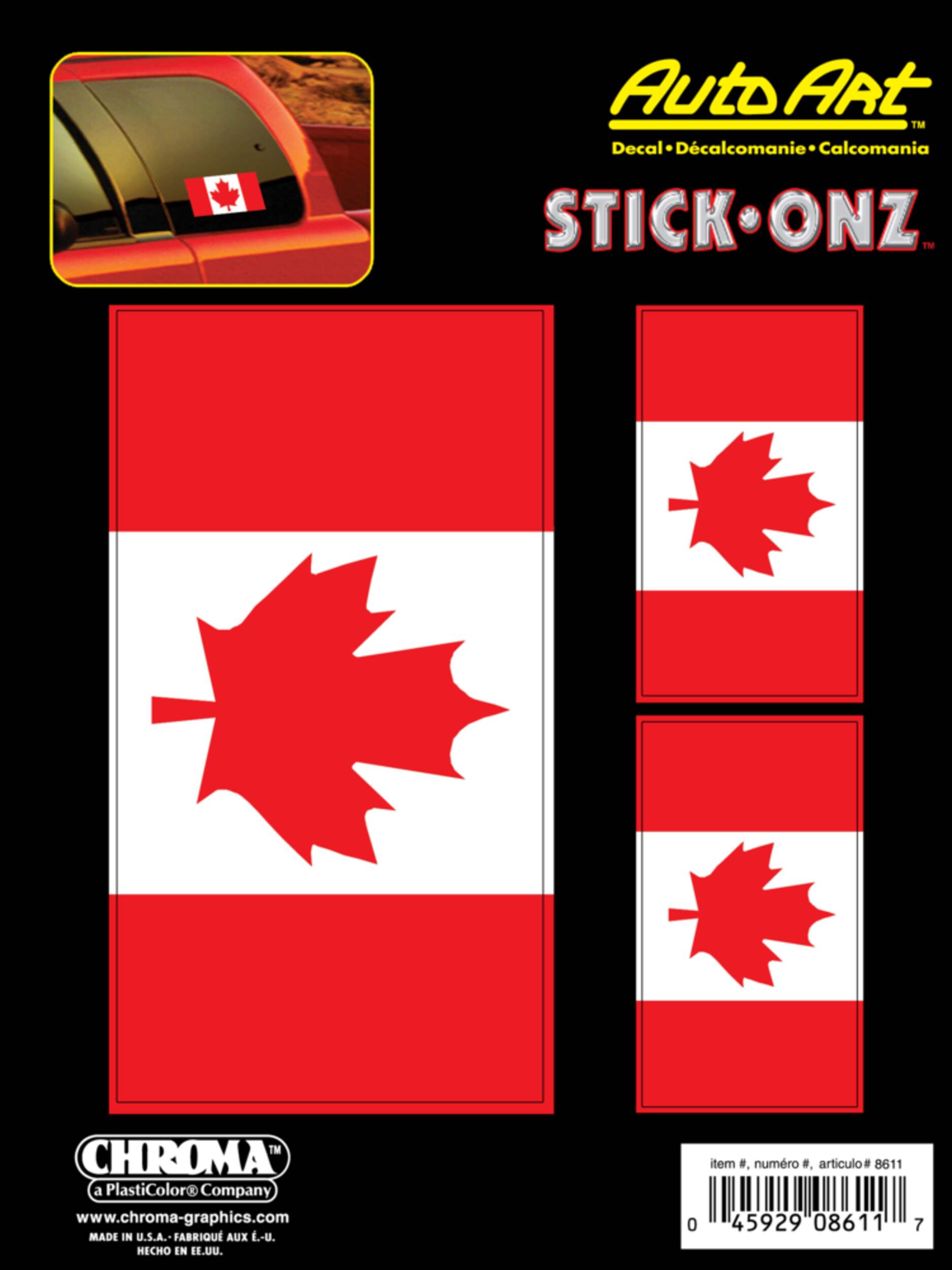 Canadian Flag Decal, 6-in x 8-in Front_Flat