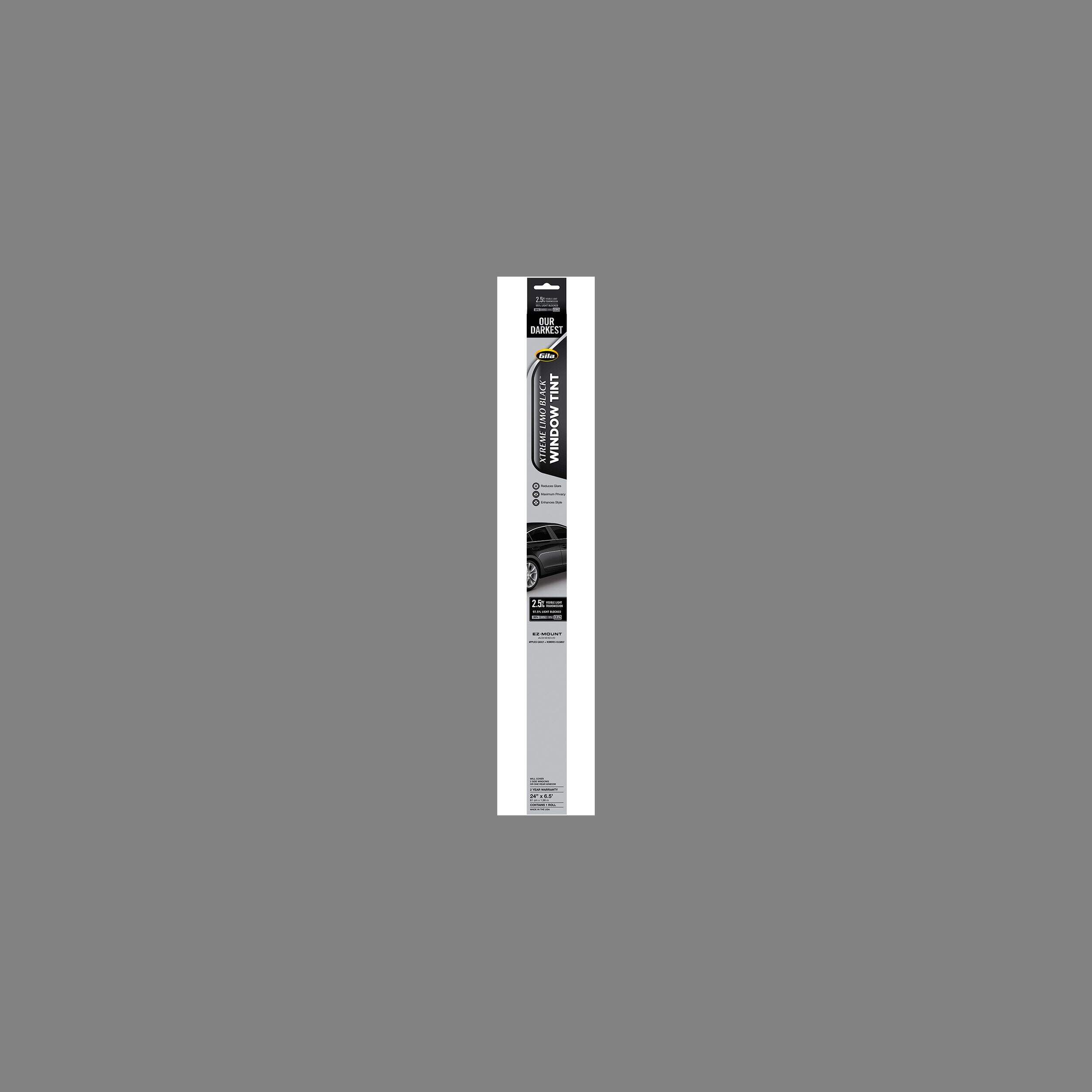 Gila® XTREME LIMO BLACK™ Window Tint, Maximum Privacy, 2.5% VLT Front_Flat
