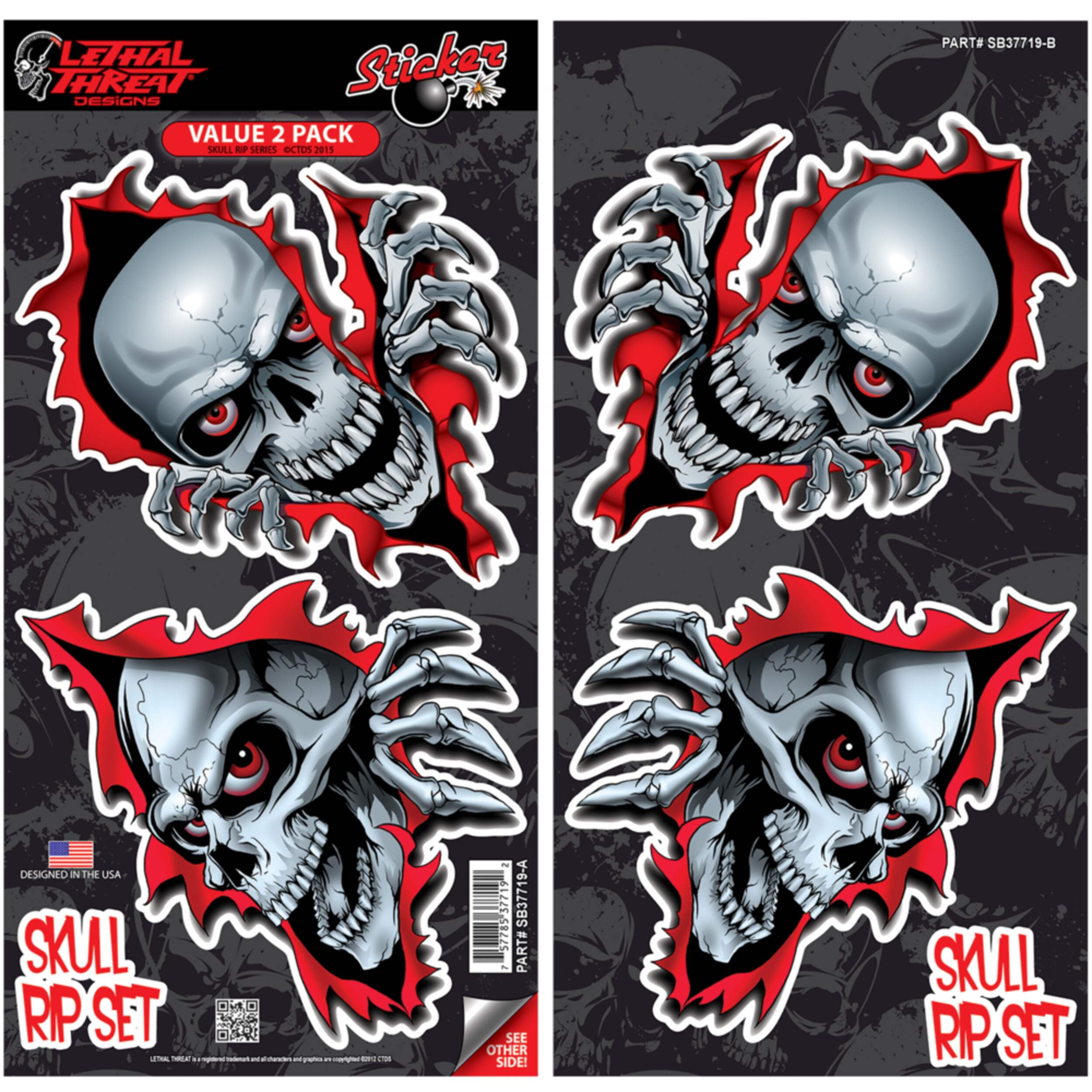 Décalcomanie, crâne RIP, Lethal Threat Front_Elevated