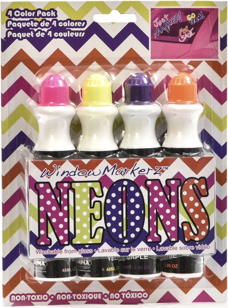 Marqueurs fluorescents pour fenêtre Chroma, paq. 4 Canadian Tire