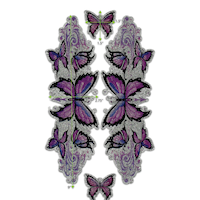 Purple Butterfly Decals, 6-in x 12-in Front_Flat