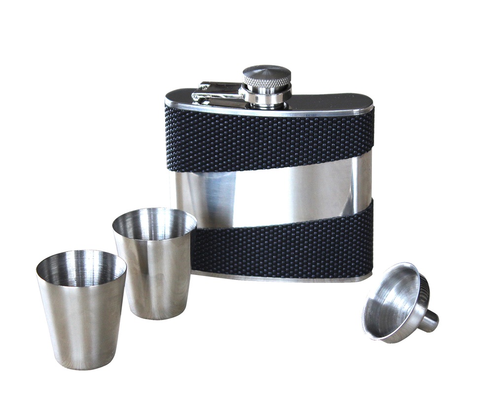 Carbon Fibre Style Flask with Chain, 5oz Canadian Tire