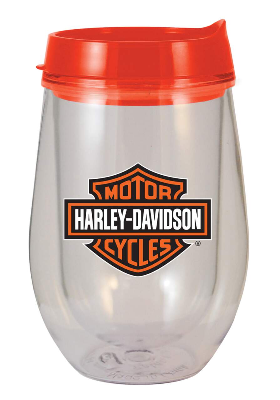 Harley davidson stemless wine glasses deals