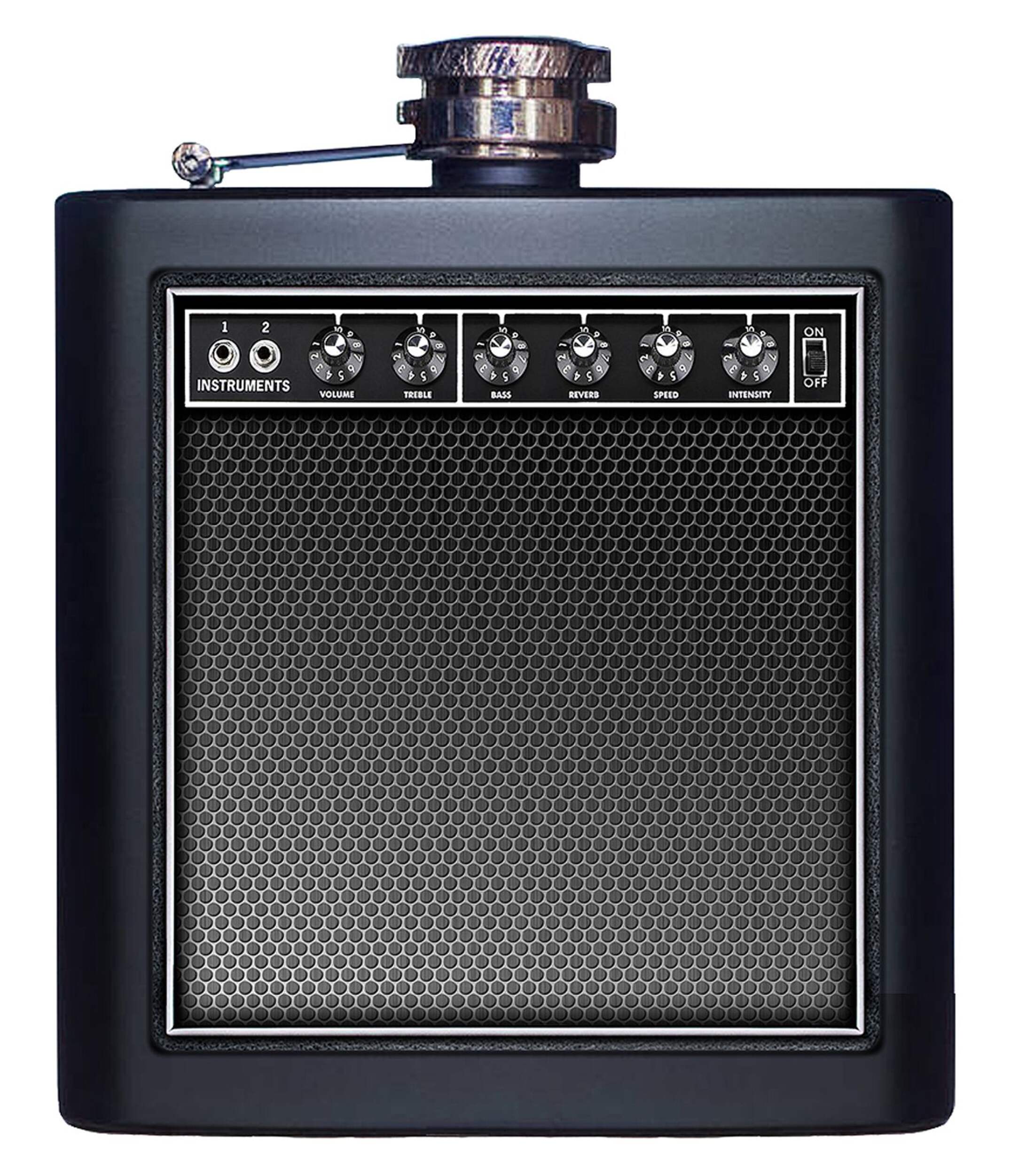 Speaker Styled Flask Set, 6-oz Front_Flat
