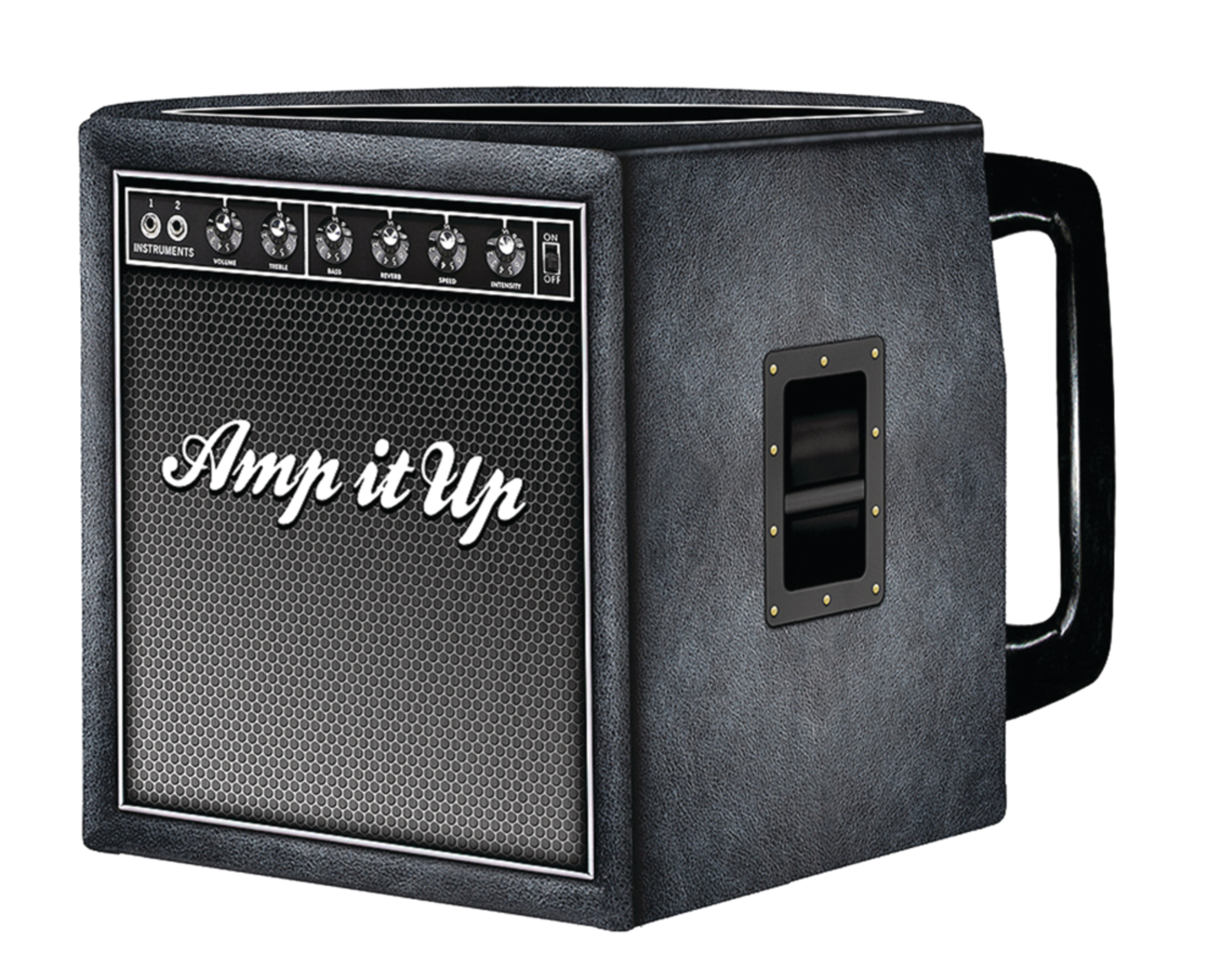 Amp It Up Guitar Amp Shaped Mug Front_Angled_Left