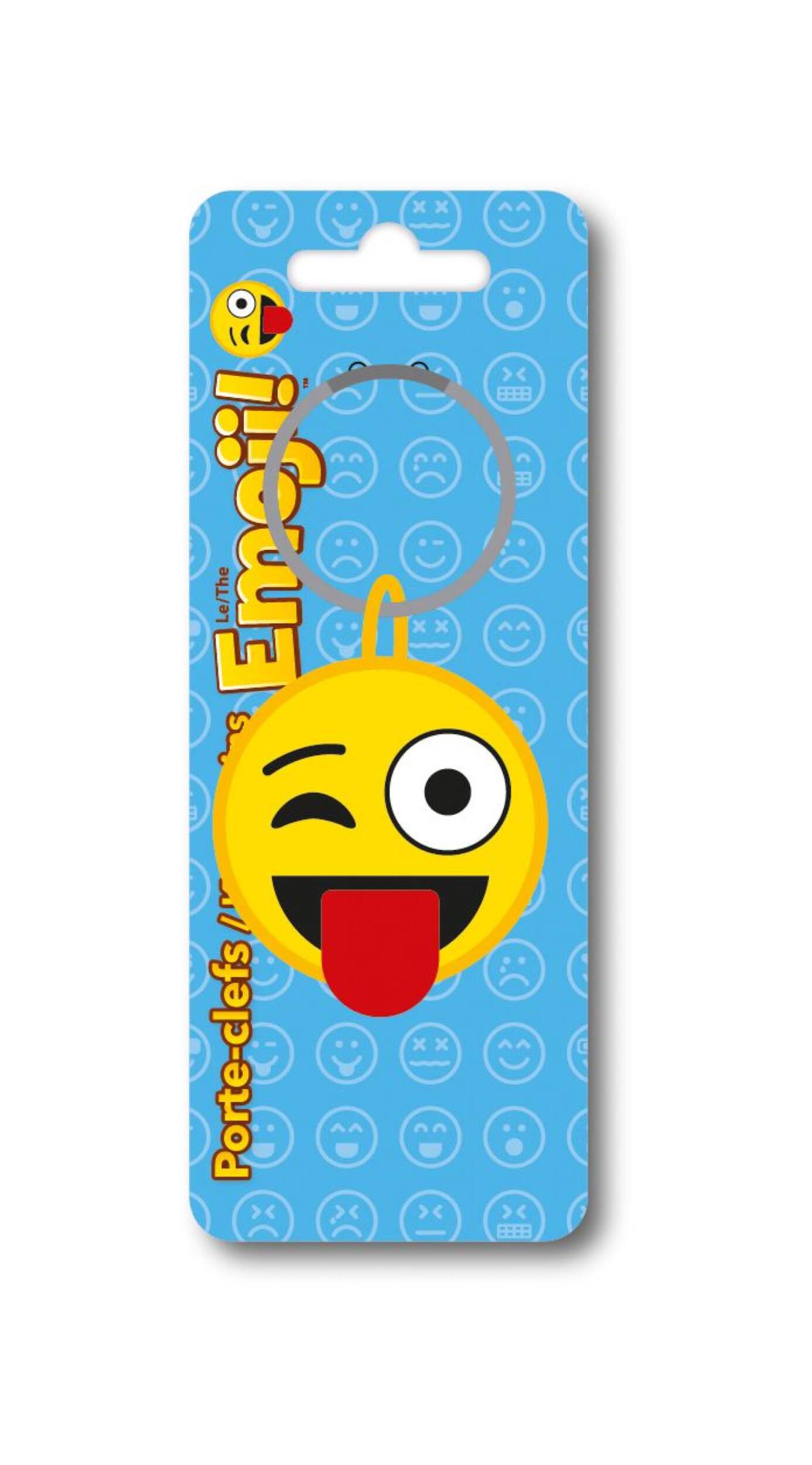Tongue Emoji Key Chain, 5-cm Front_Flat