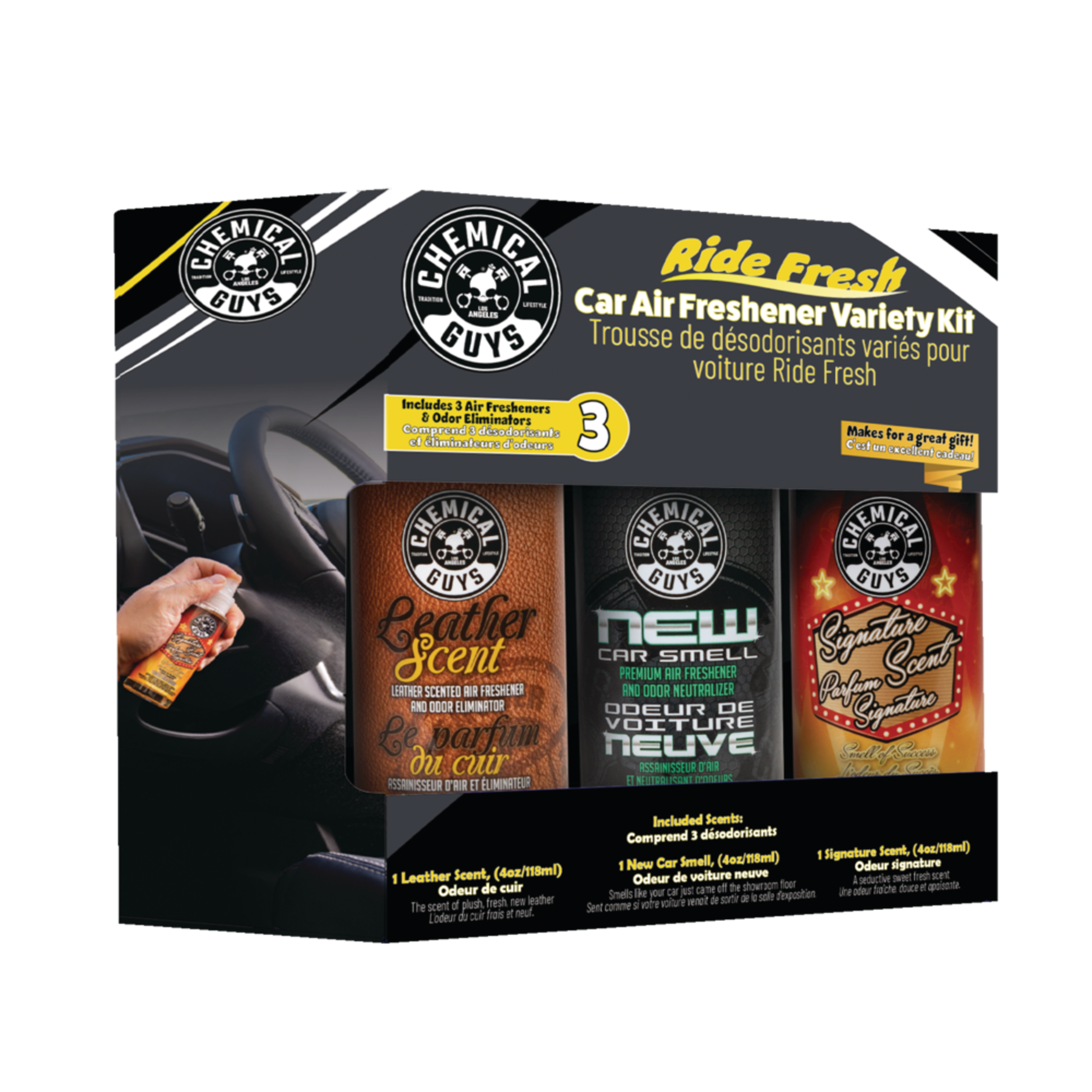 Chemical Guys Air Freshener Sprays Pack Front_Angled_Right