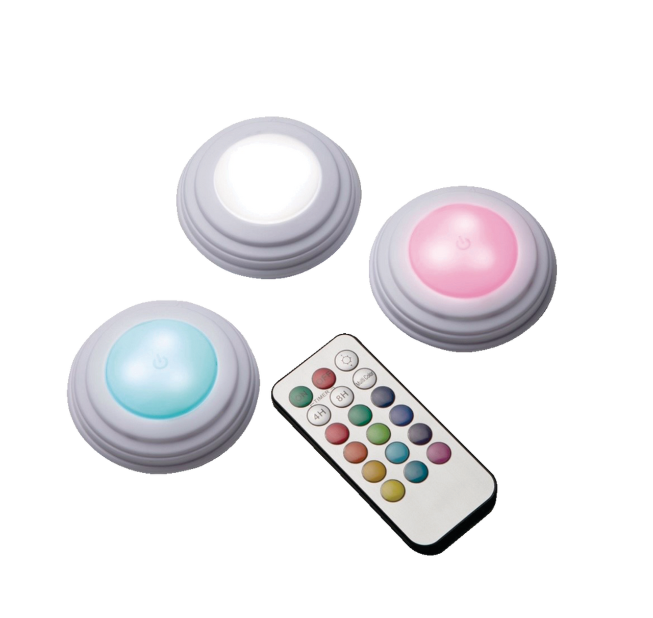 Ampoules à piles avec télécommande, lumières de rondelle LED