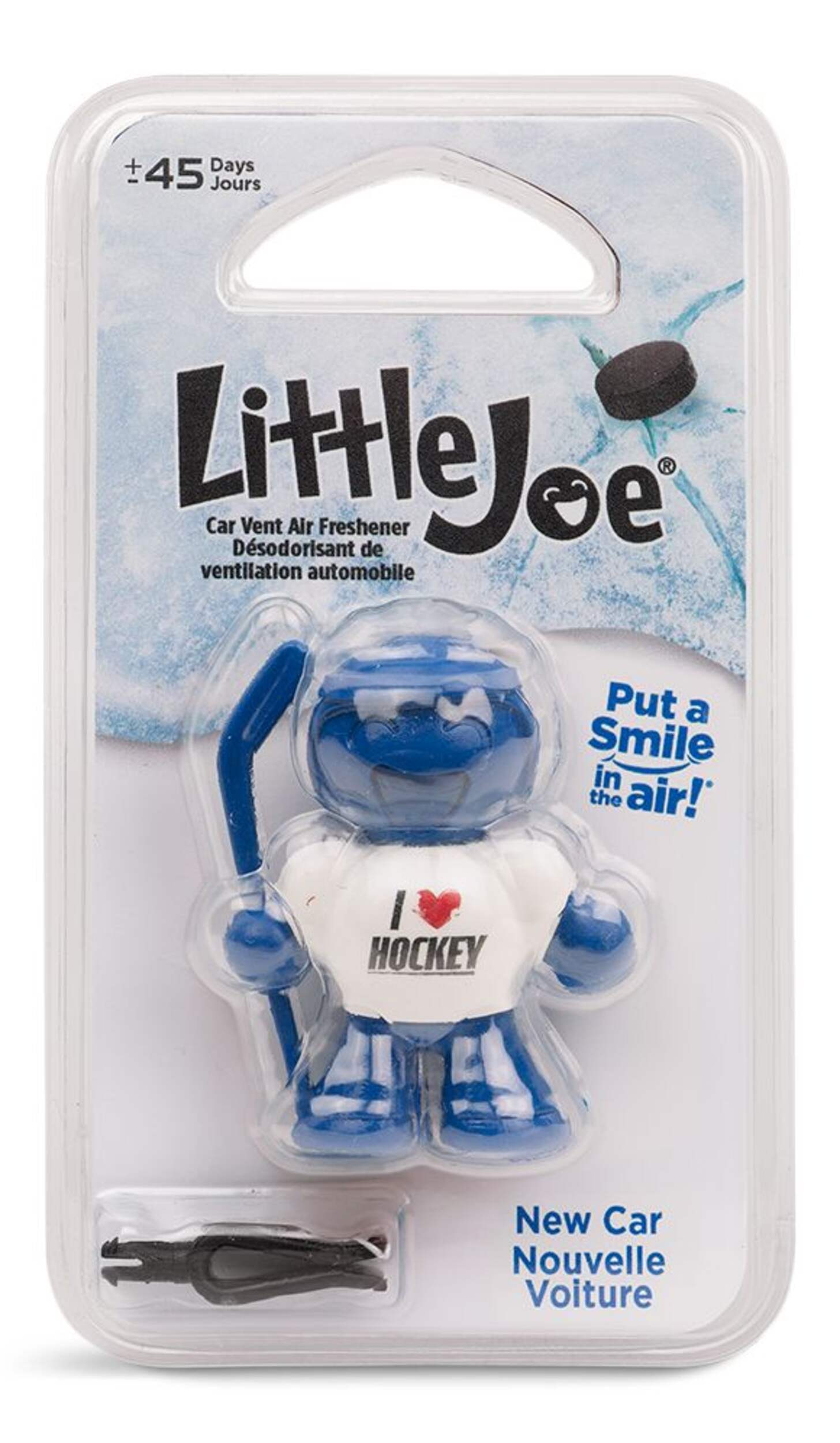 Little Joe Hockey New Car 3D Air Freshener, Blue Front_Flat