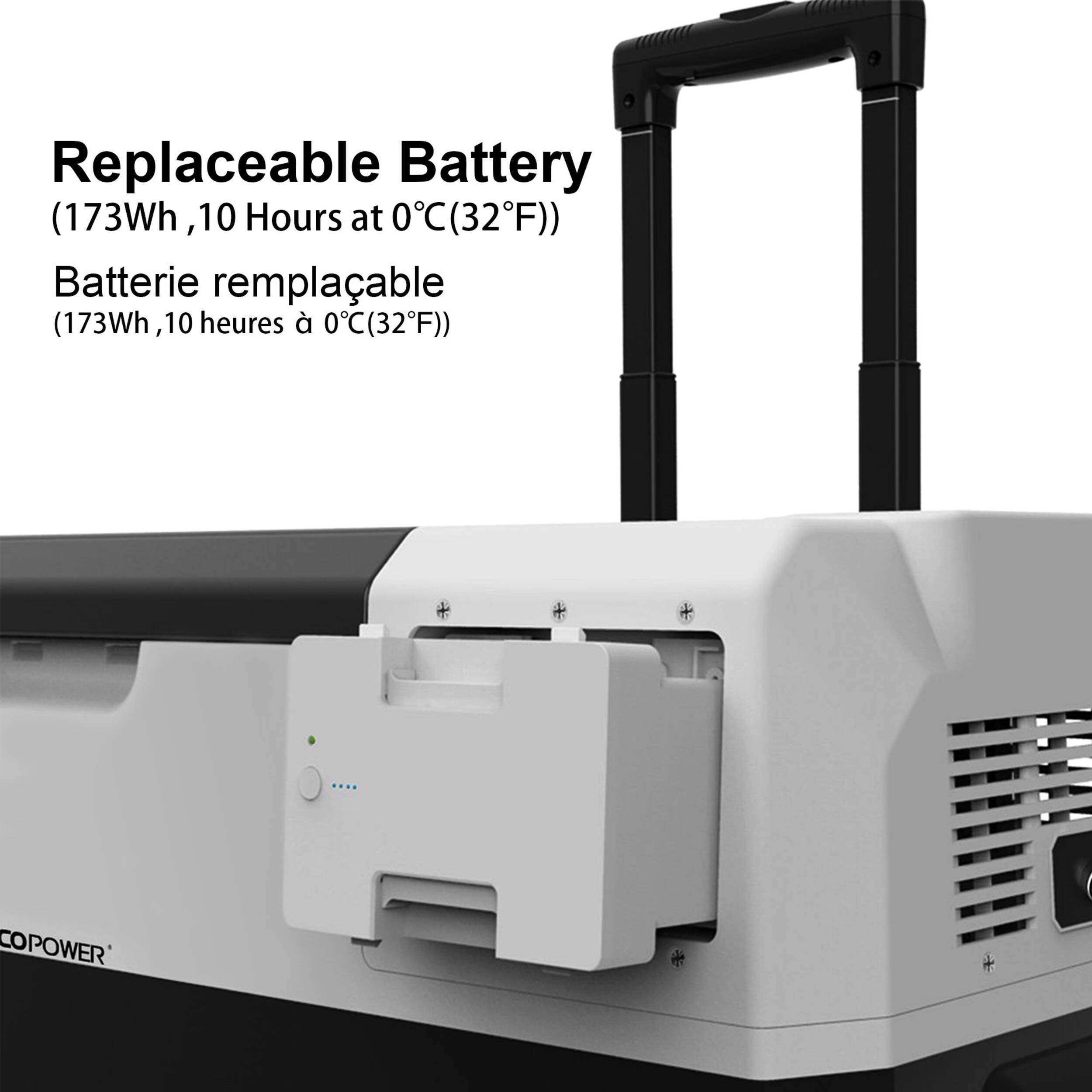 Réfrigérateur congélateur solaire portatif ACOPower LiONCooler, 12 V, 30 L CloseUp