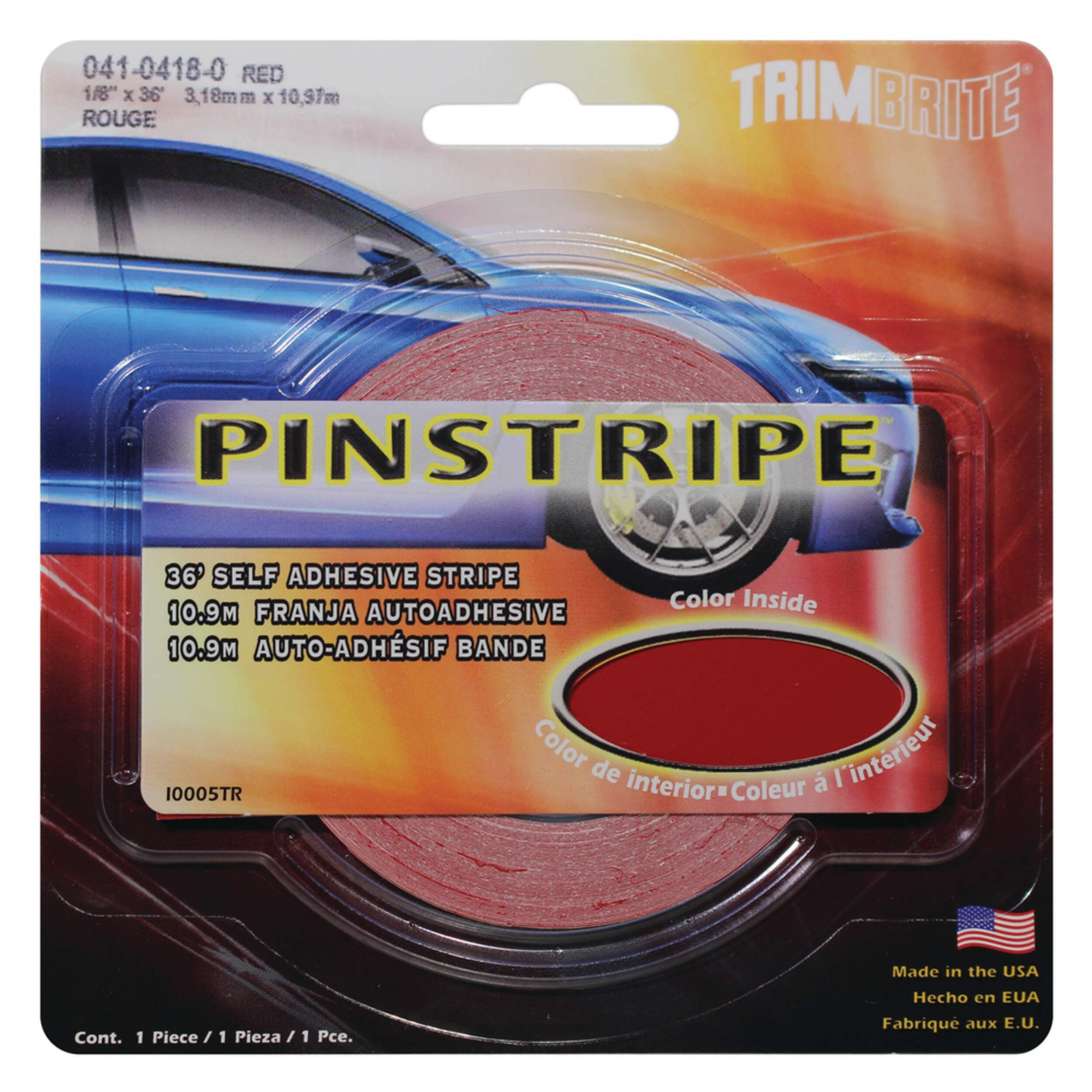 Trimbrite Solid Stripe, Red, 1/8-in x 36-ft Front_Flat