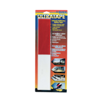 Ruban de sécurité réfléchissant NuVue, rouge/blanc, 2 po x 8 pi Front_Flat