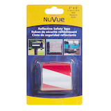 Ruban réfléchissant NuVue à bandes, rouge/blanc, 6 pi Front_Flat