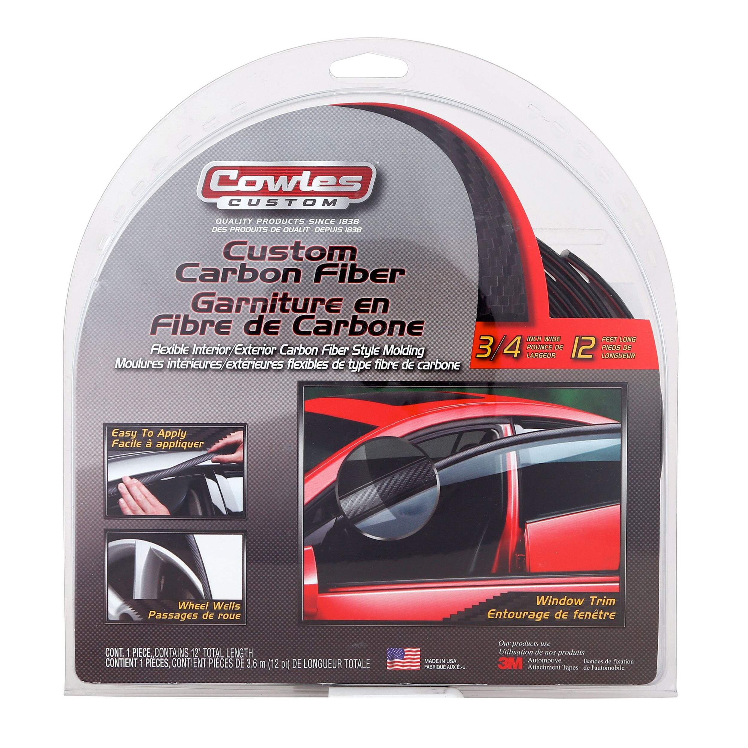 Custom Carbon Fibre Molding, 3/4-in Front_Flat