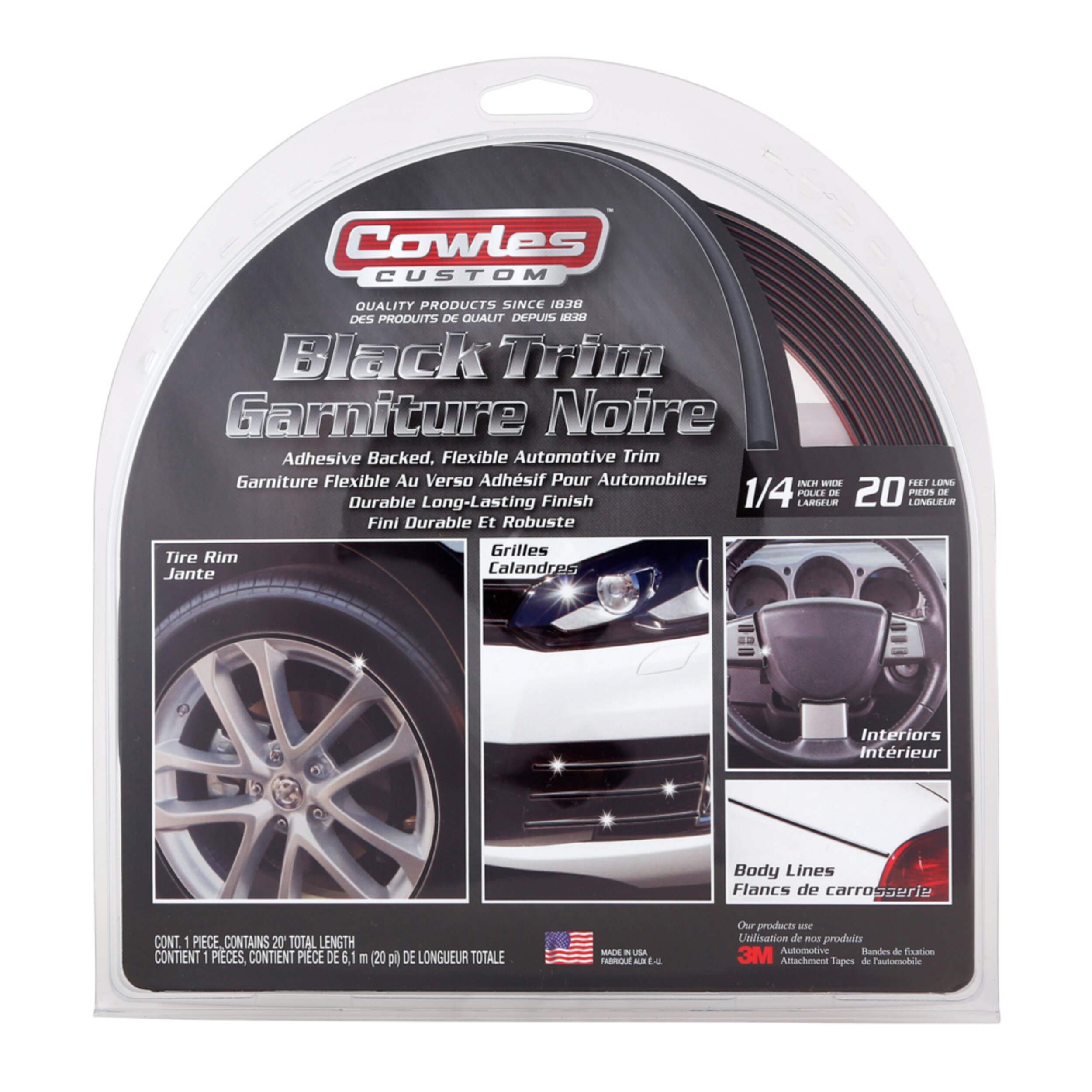 1/4" TRIM BLK 20'
