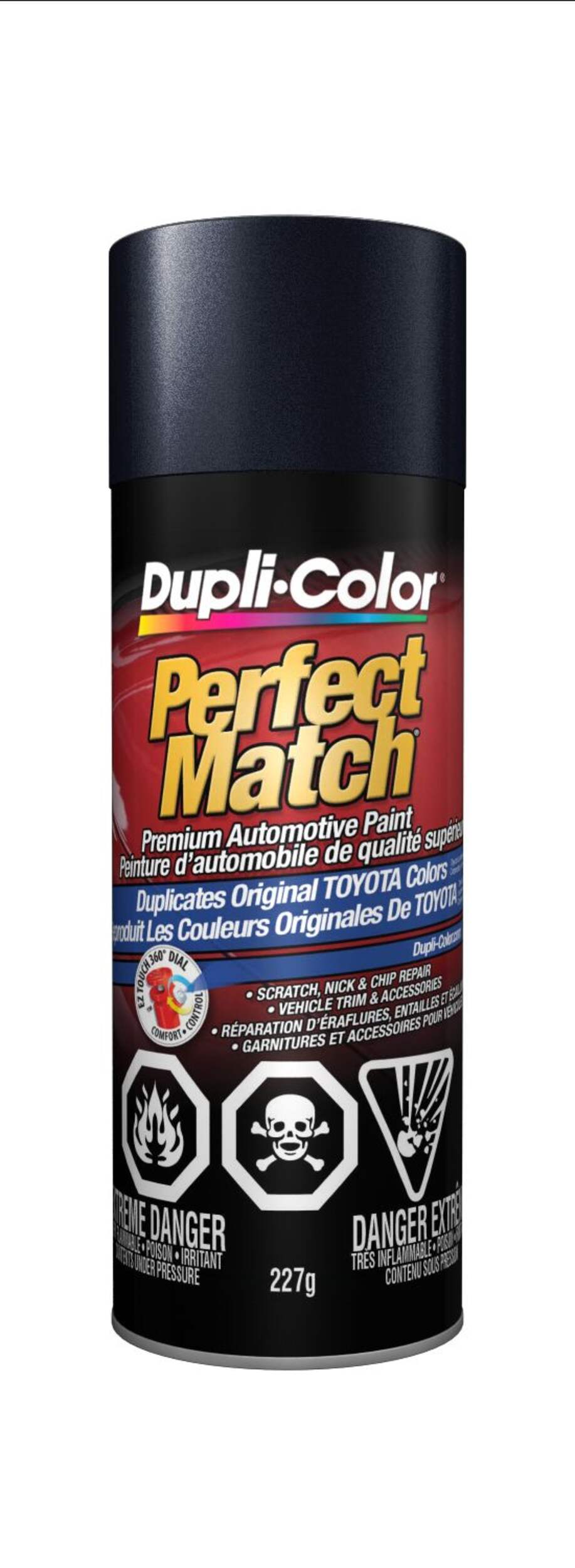 Peinture laque acrylique en aérosol pour automobile de qualité supérieure Dupli-Color Perfect Match, gris magnétique, 227 g Front_Flat